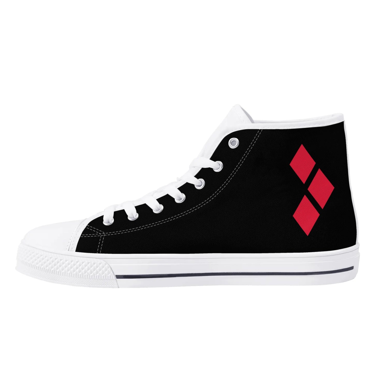 Harley Half-Opposites 3 Diamond Joker Womens High Top Canvas Shoes