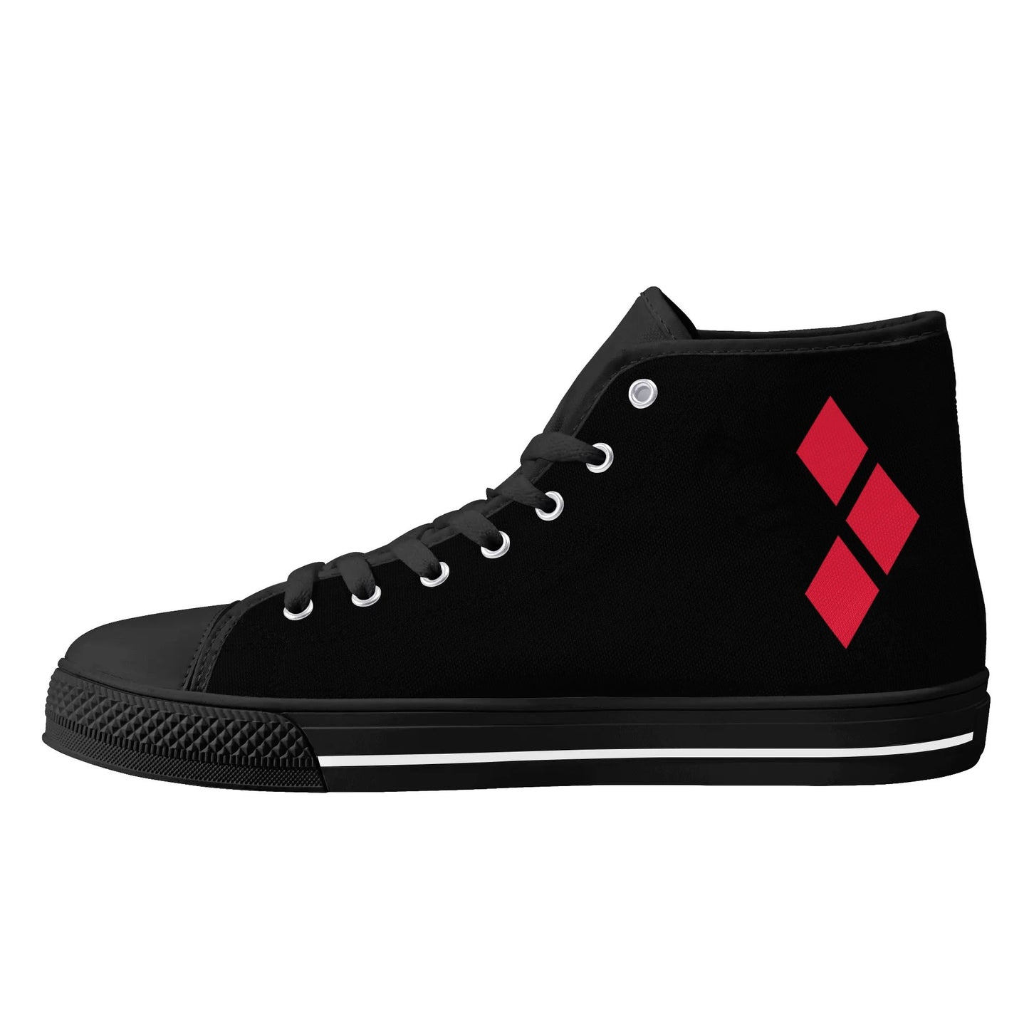 Harley Half-Opposites 3 Diamonds Joker Mens Rubber High Top Canvas Shoes