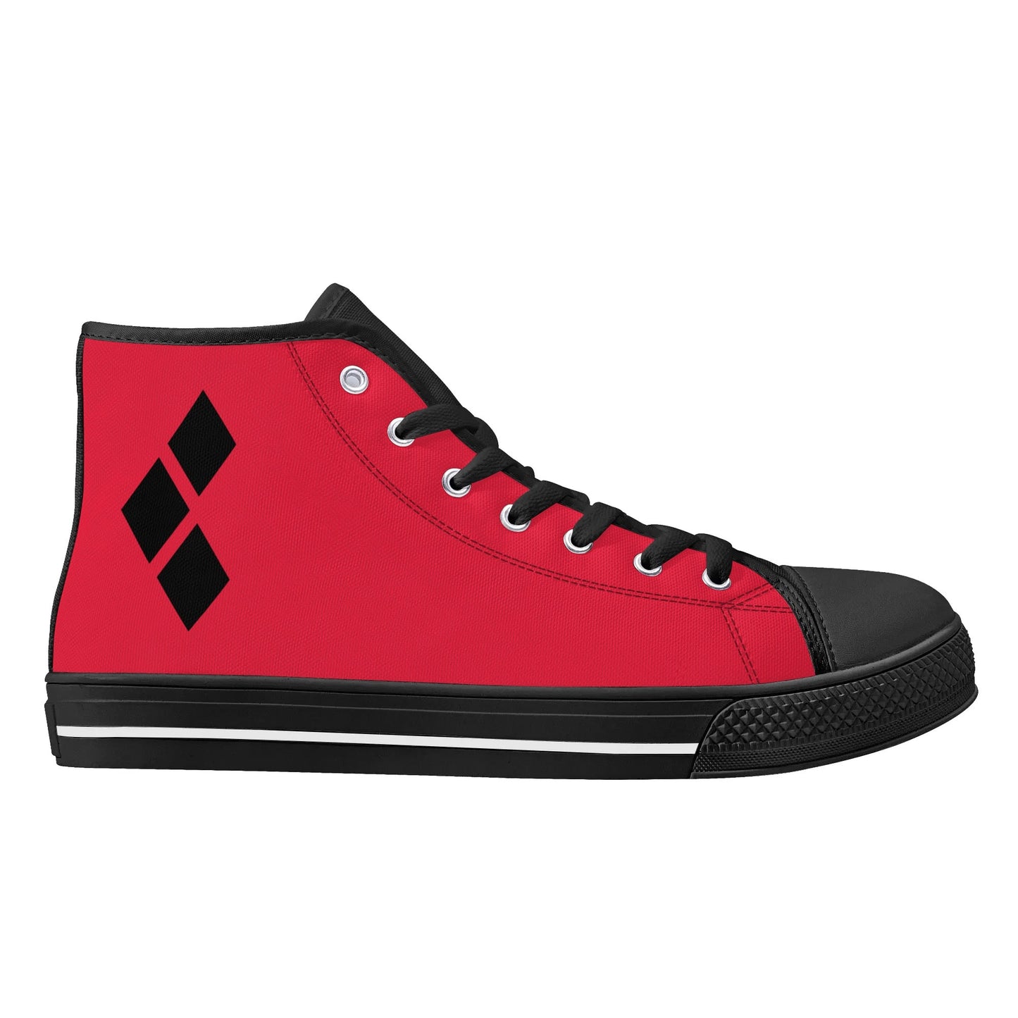 Harley Half-Opposites 3 Diamonds Joker Mens Rubber High Top Canvas Shoes