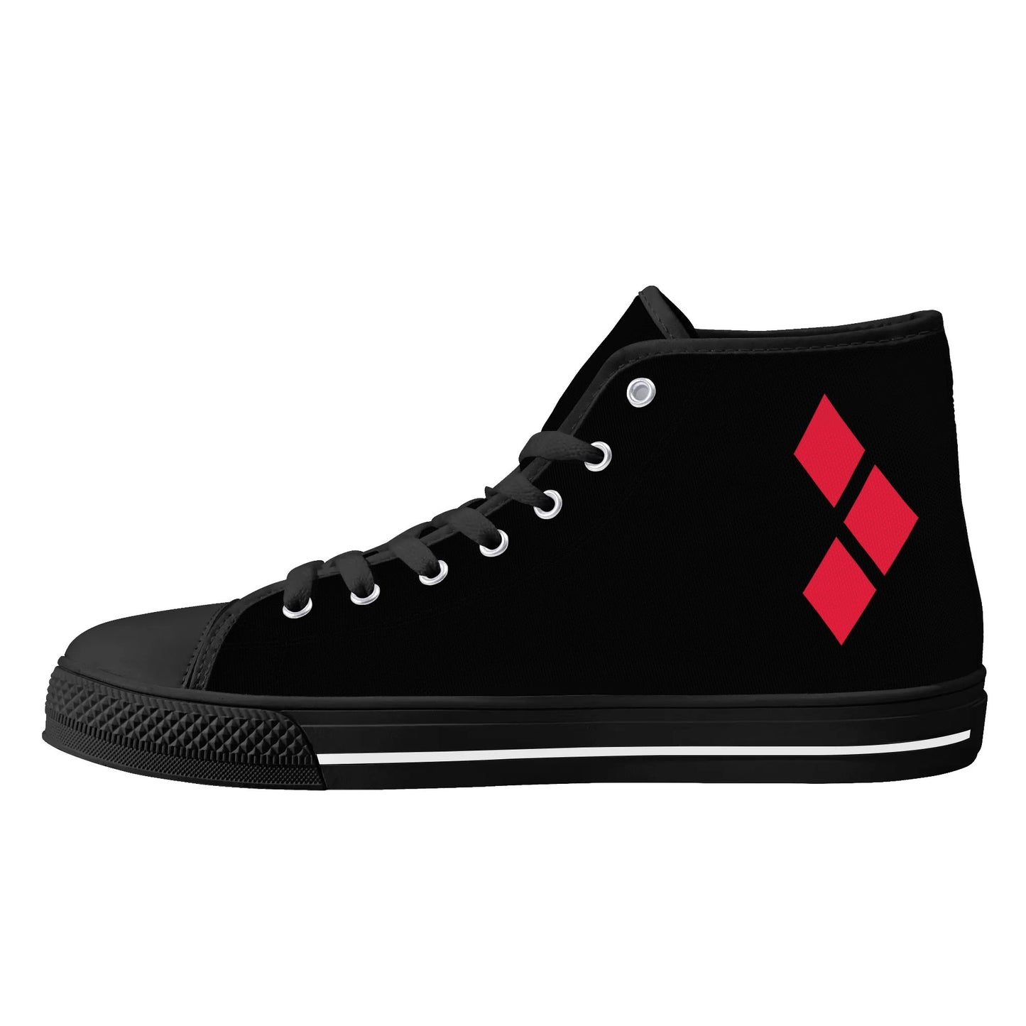 Harley Opposites (L-Red R-Black) Mens High Top Canvas Shoes