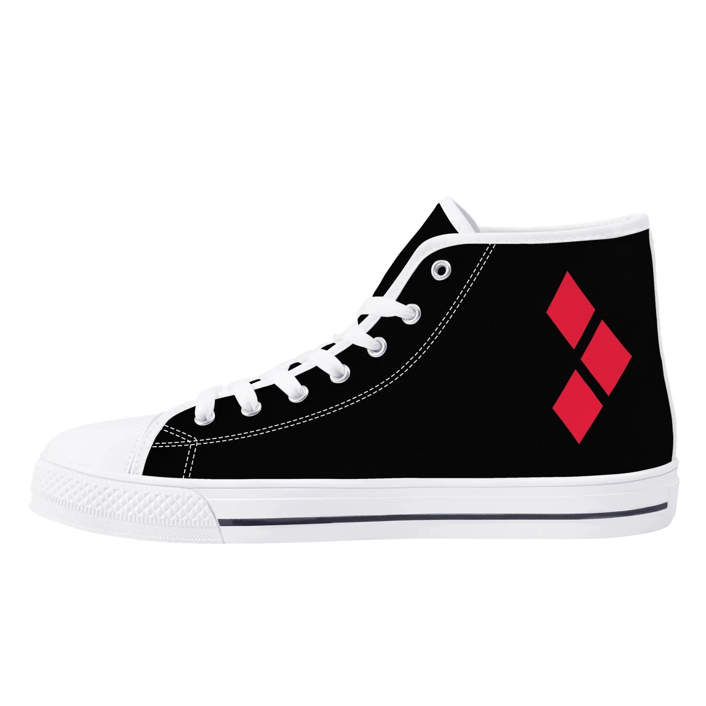 Harley Opposites (L-Red R-Black) Mens High Top Canvas Shoes