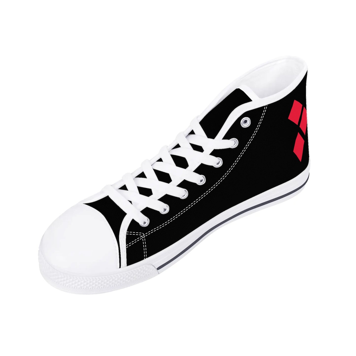 Harley Opposites (L-Red R-Black) Mens High Top Canvas Shoes