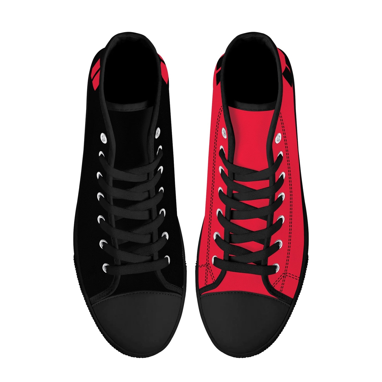 Harley Opposites (L-Red R-Black) Mens High Top Canvas Shoes