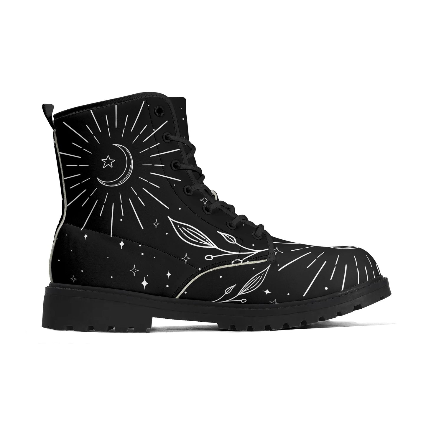 Moon Leaf Mens Black Vegan Boots