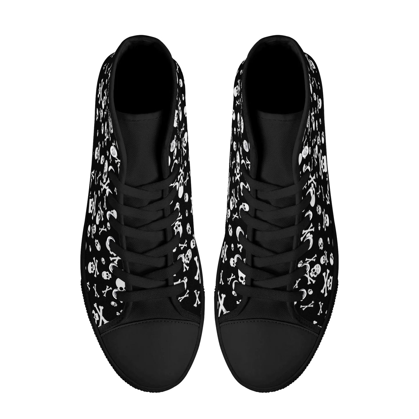 Skulls and Crossbones Mens Rubber High Top Canvas Shoes