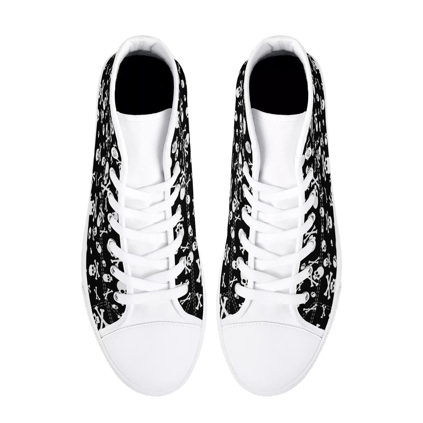 Skulls and Crossbones Mens Rubber High Top Canvas Shoes