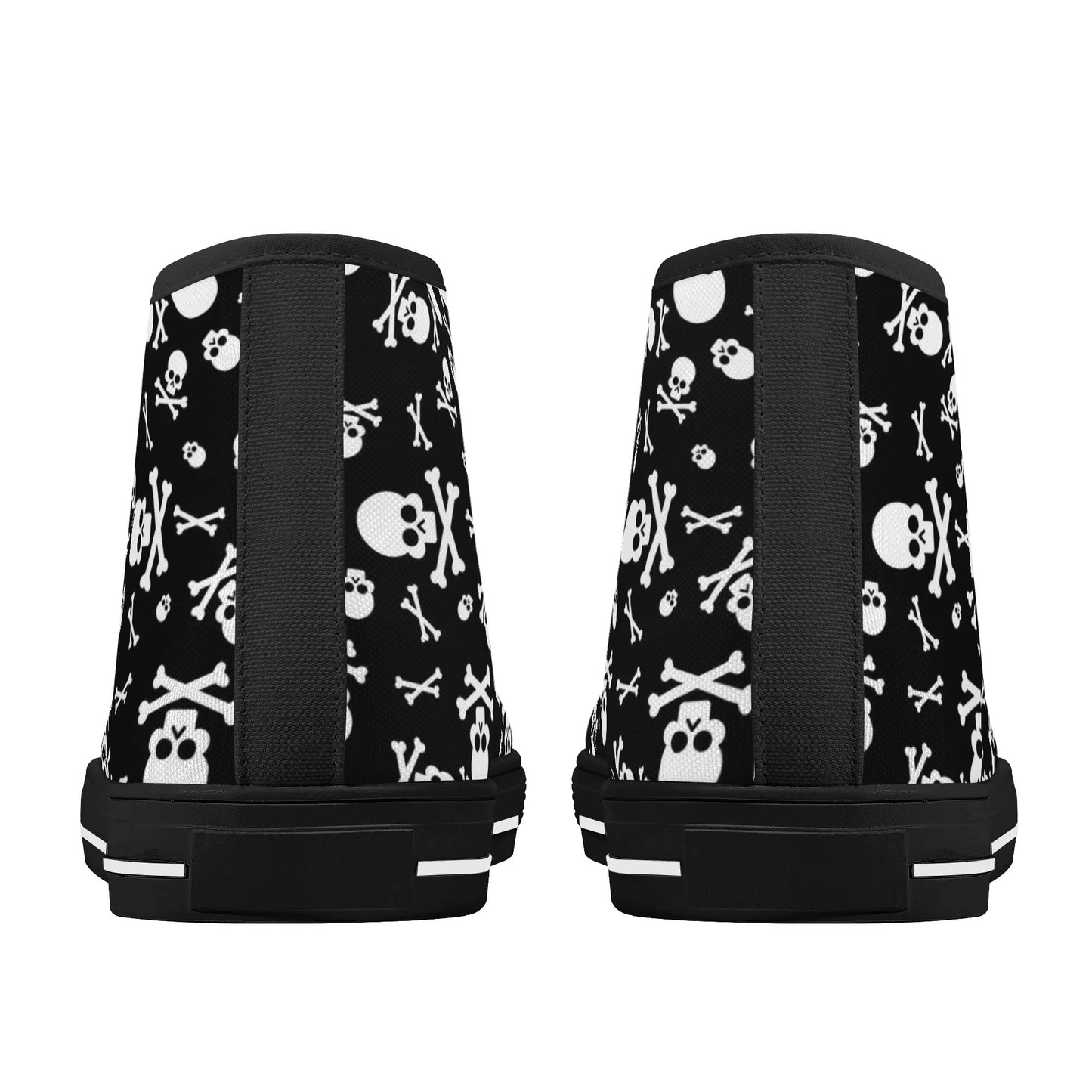 Skulls and Crossbones Mens Rubber High Top Canvas Shoes