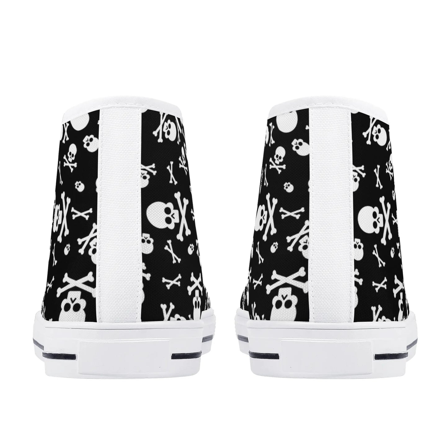 Skulls and Crossbones Mens Rubber High Top Canvas Shoes