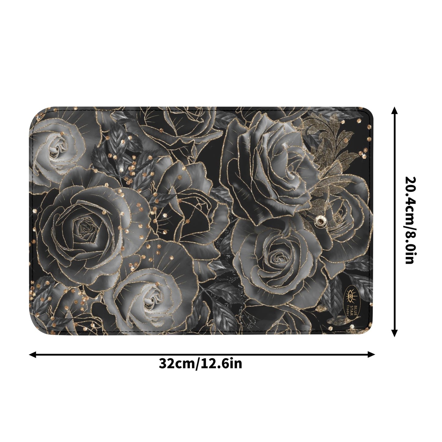 Black Roses Goth Vegan Trifold Clutch Wallet