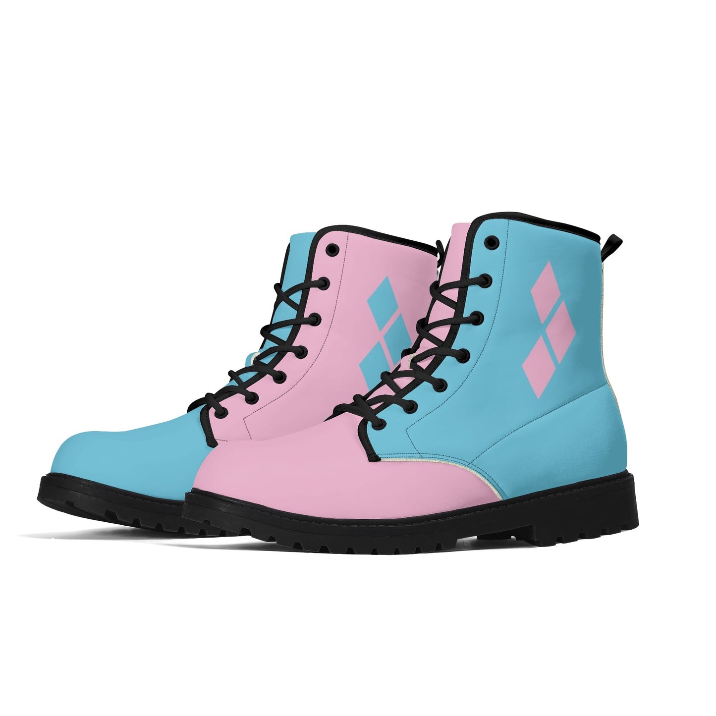 Pastel Pink Harley Womens Vegan Combat Boots