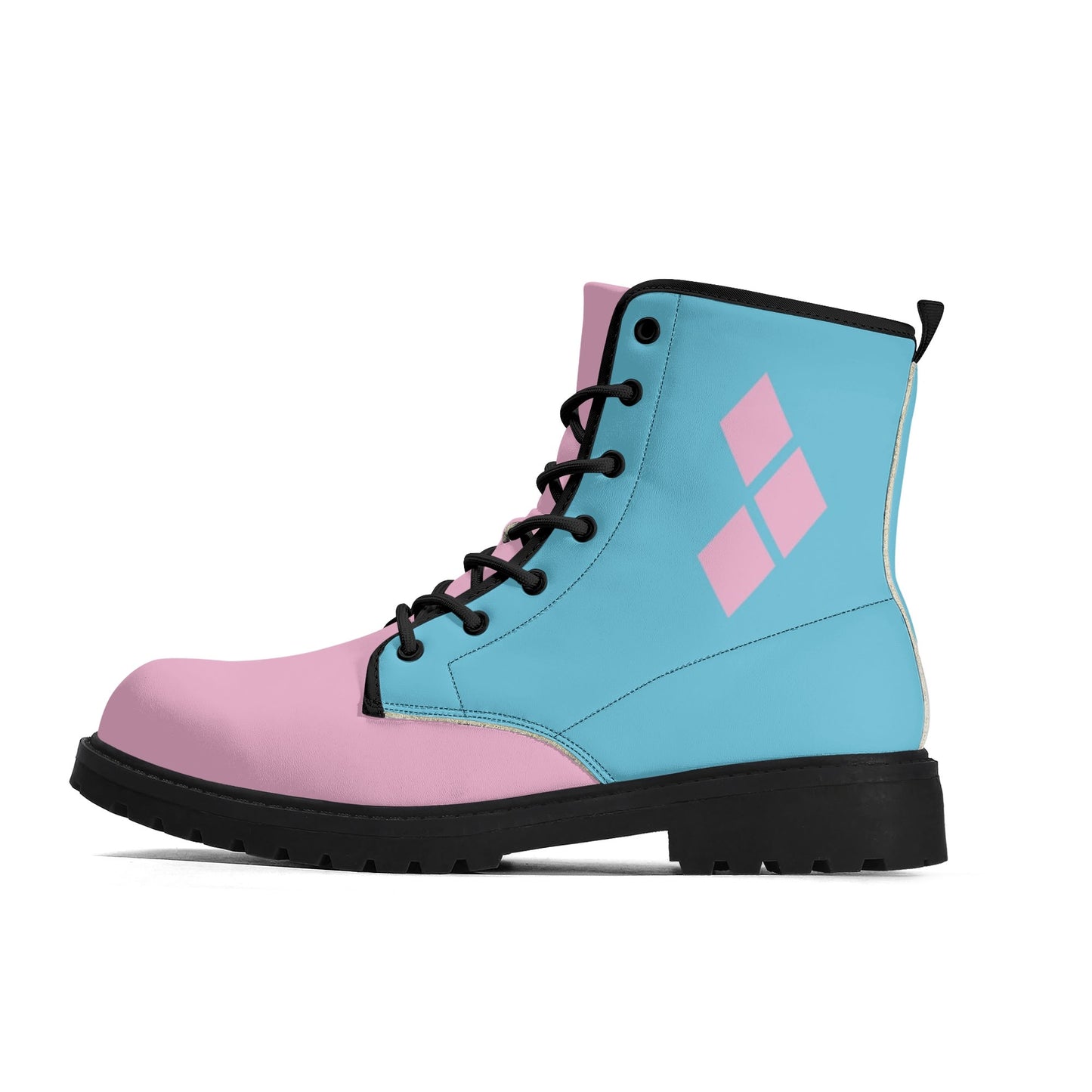 Pastel Pink Harley Womens Vegan Combat Boots