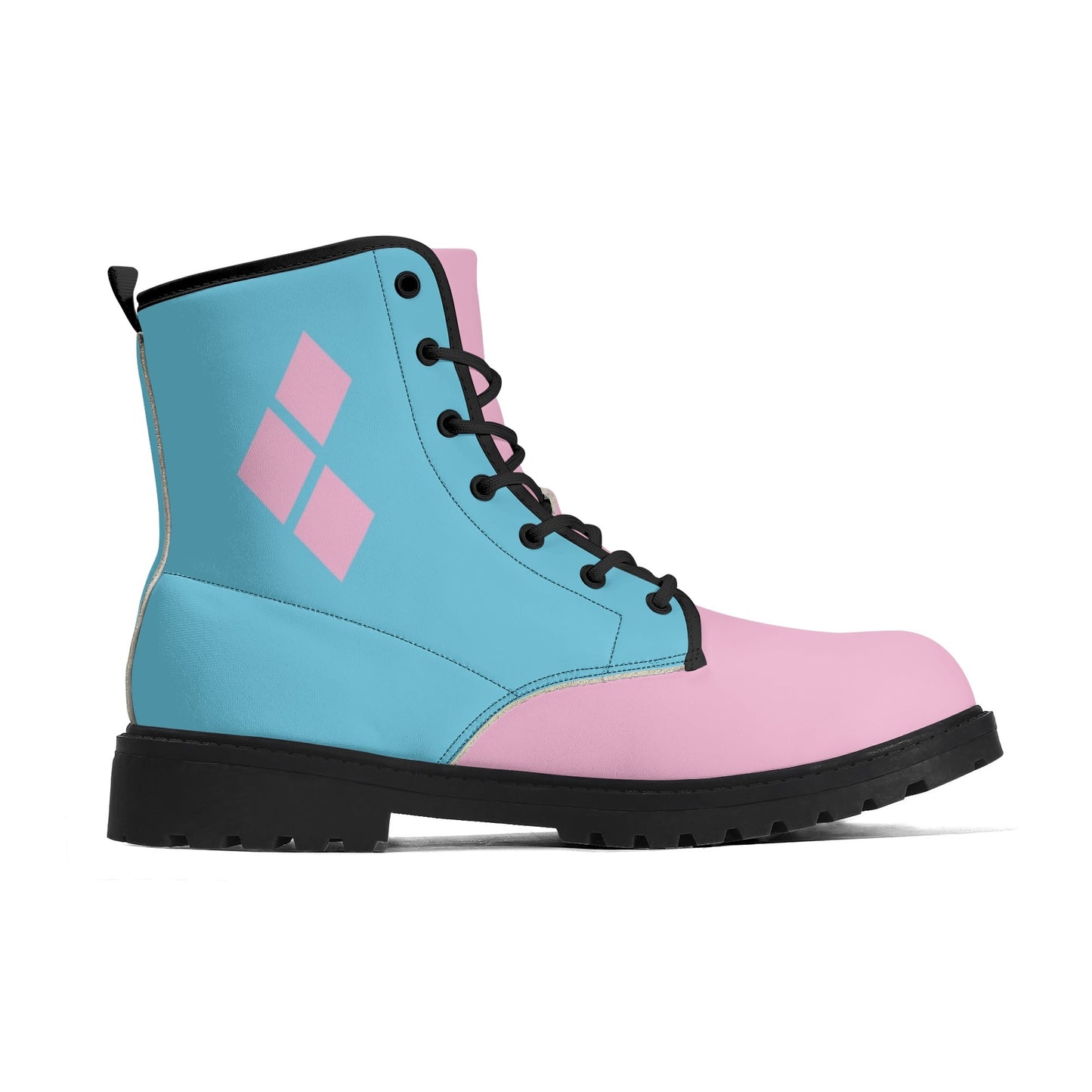 Pastel Pink Harley Womens Vegan Combat Boots