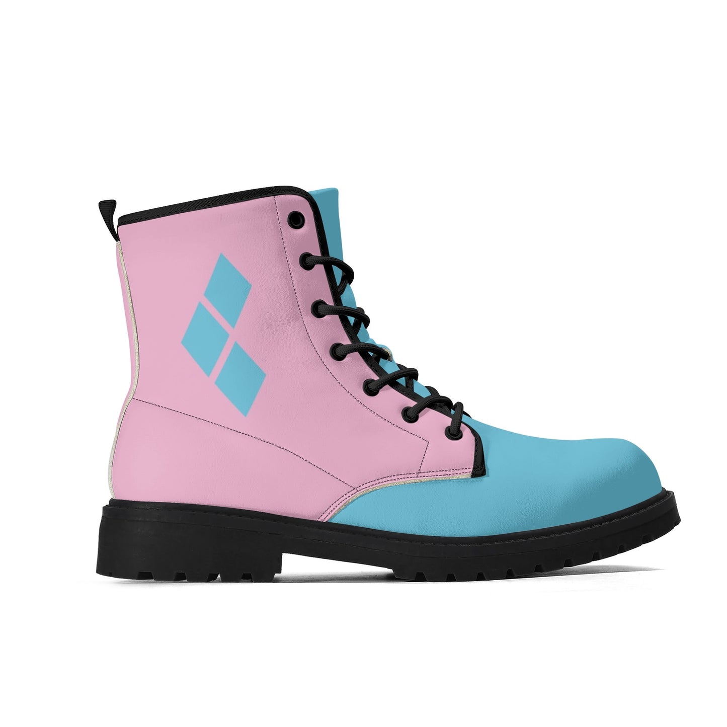 Pastel Pink Harley Womens Vegan Combat Boots