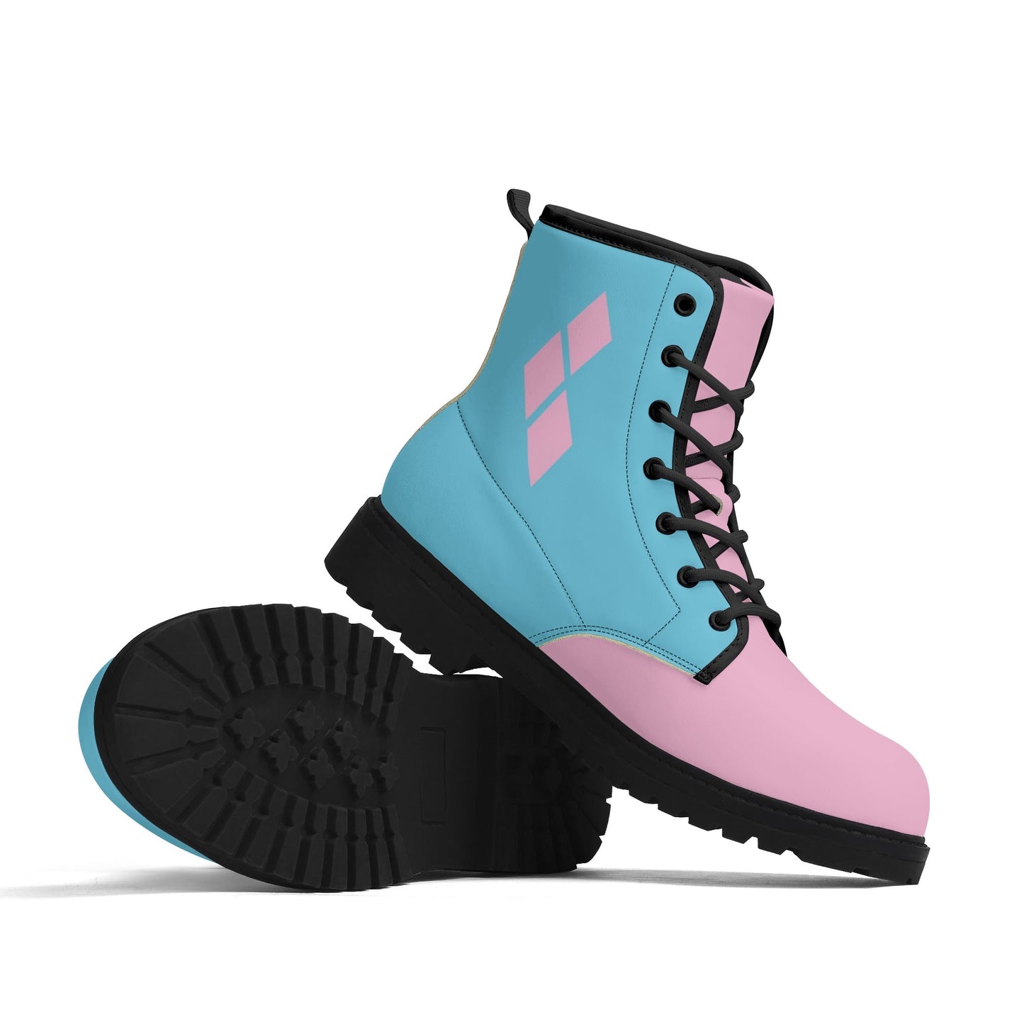 Pastel Pink Harley Womens Vegan Combat Boots