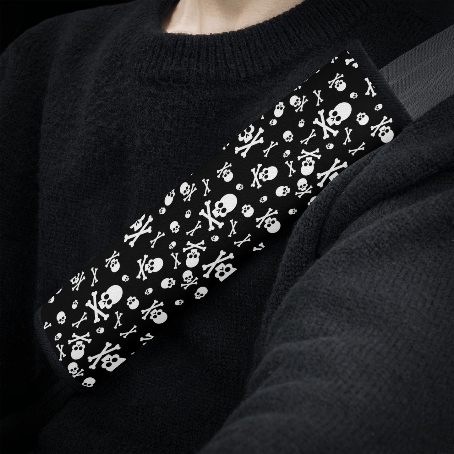 Skulls and Crossbones Car Seat Belt Cover