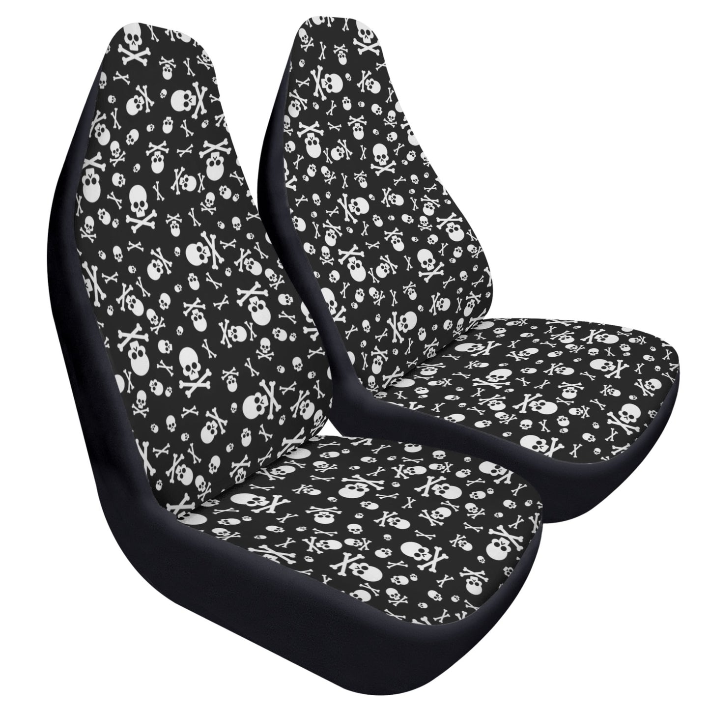 Skulls and Crossbones Pattern Front Car Seat Covers