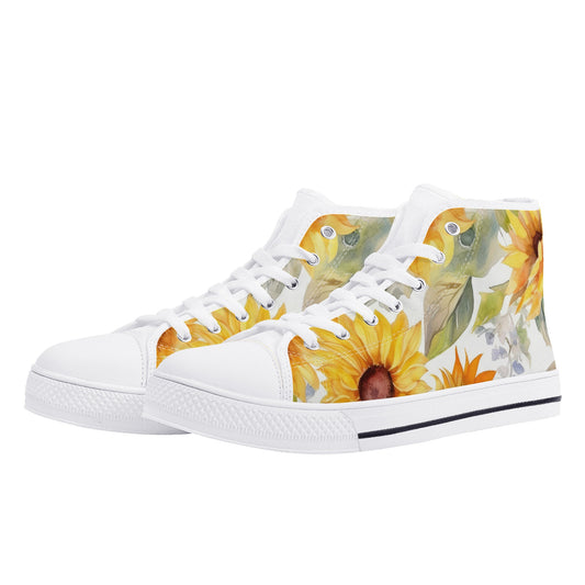 Sunflowers Womens High Top Canvas Shoes