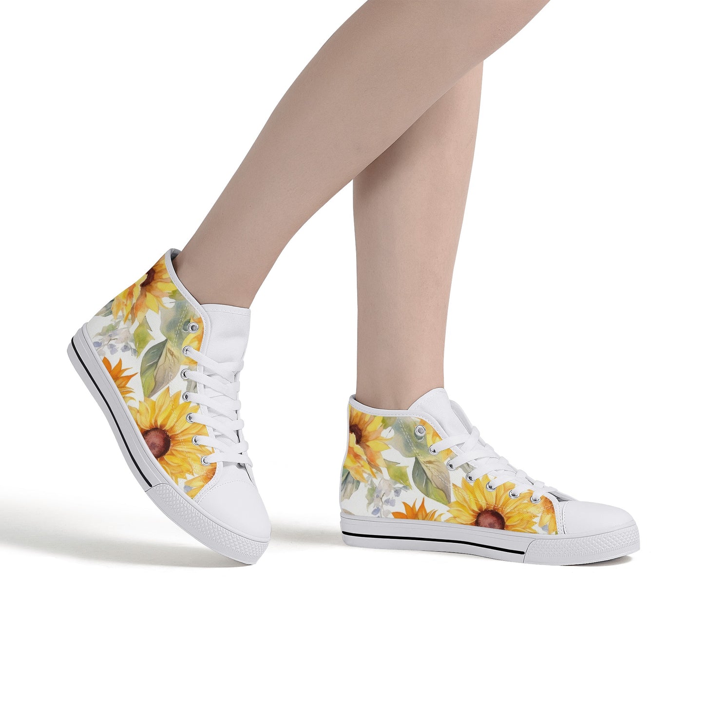 Sunflowers Womens High Top Canvas Shoes