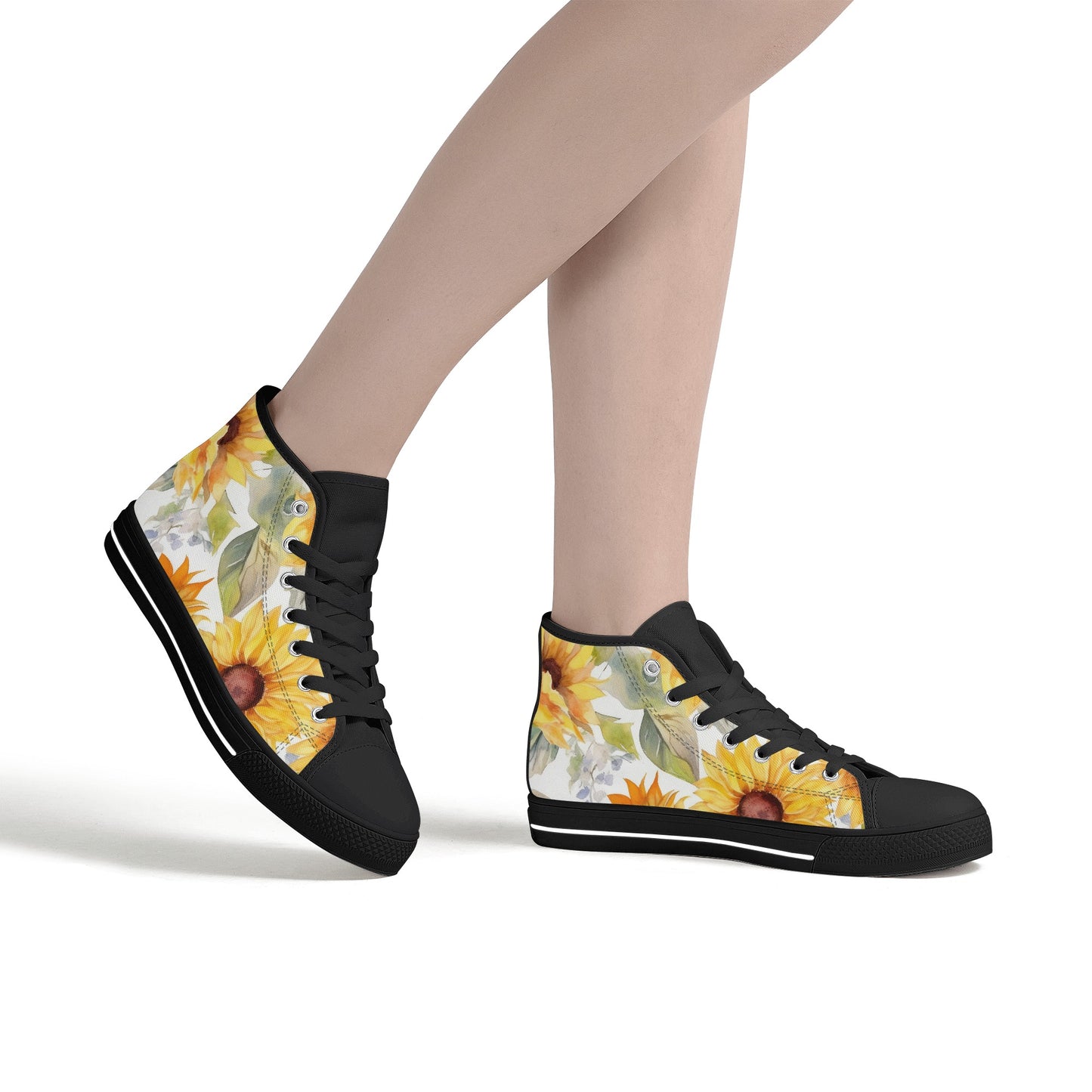 Sunflowers Womens High Top Canvas Shoes