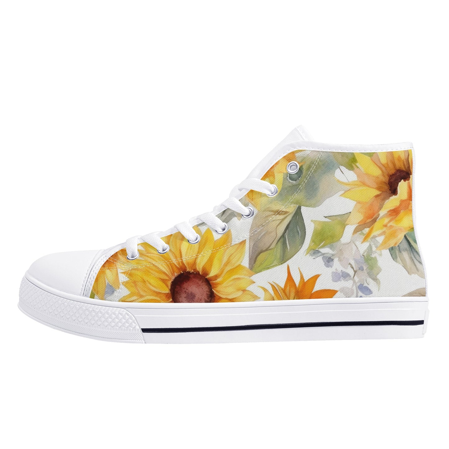 Sunflowers Womens High Top Canvas Shoes