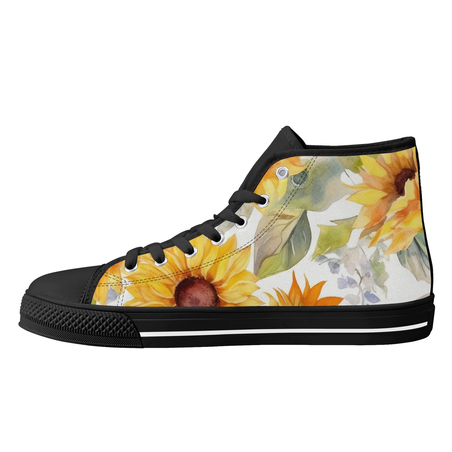 Sunflowers Womens High Top Canvas Shoes