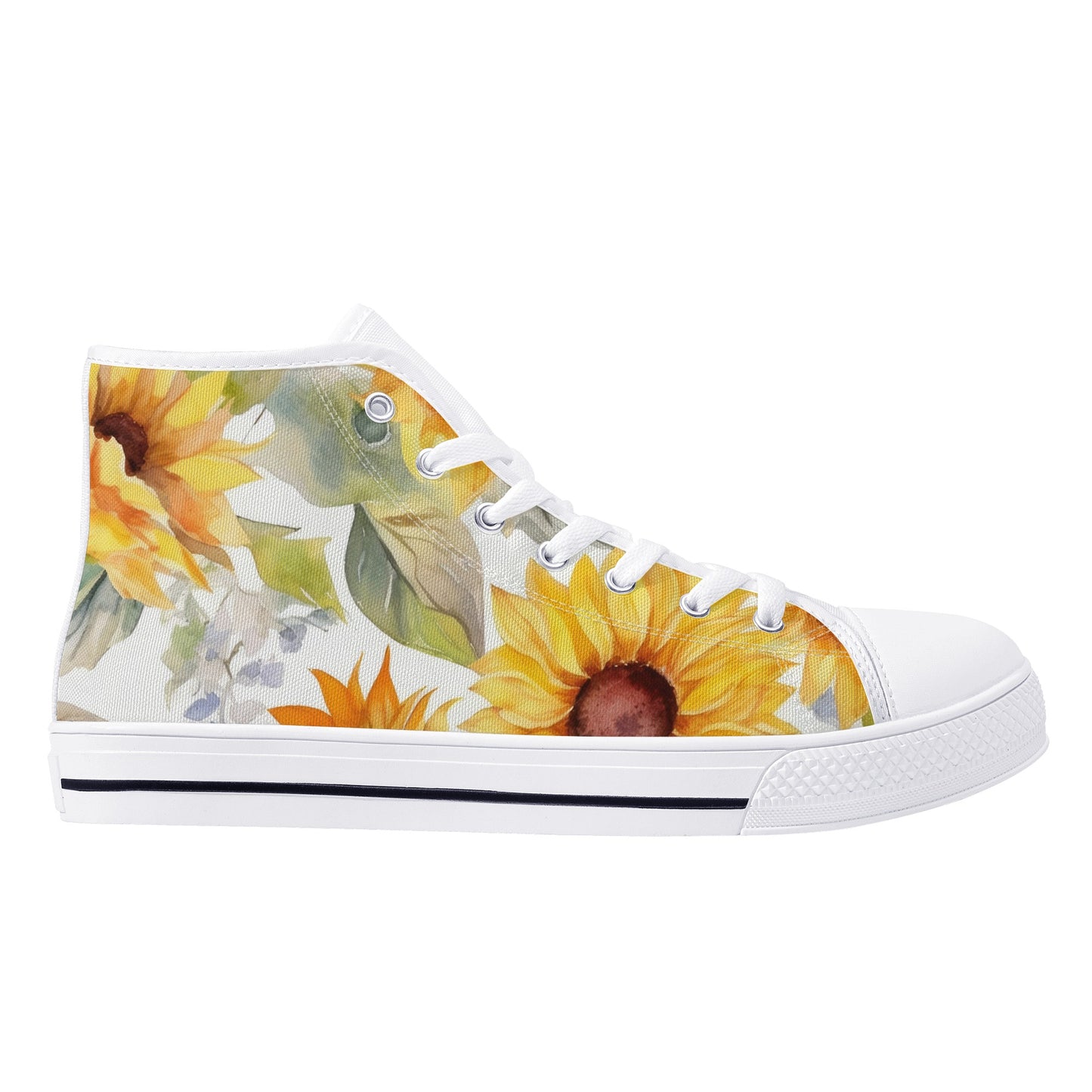 Sunflowers Womens High Top Canvas Shoes