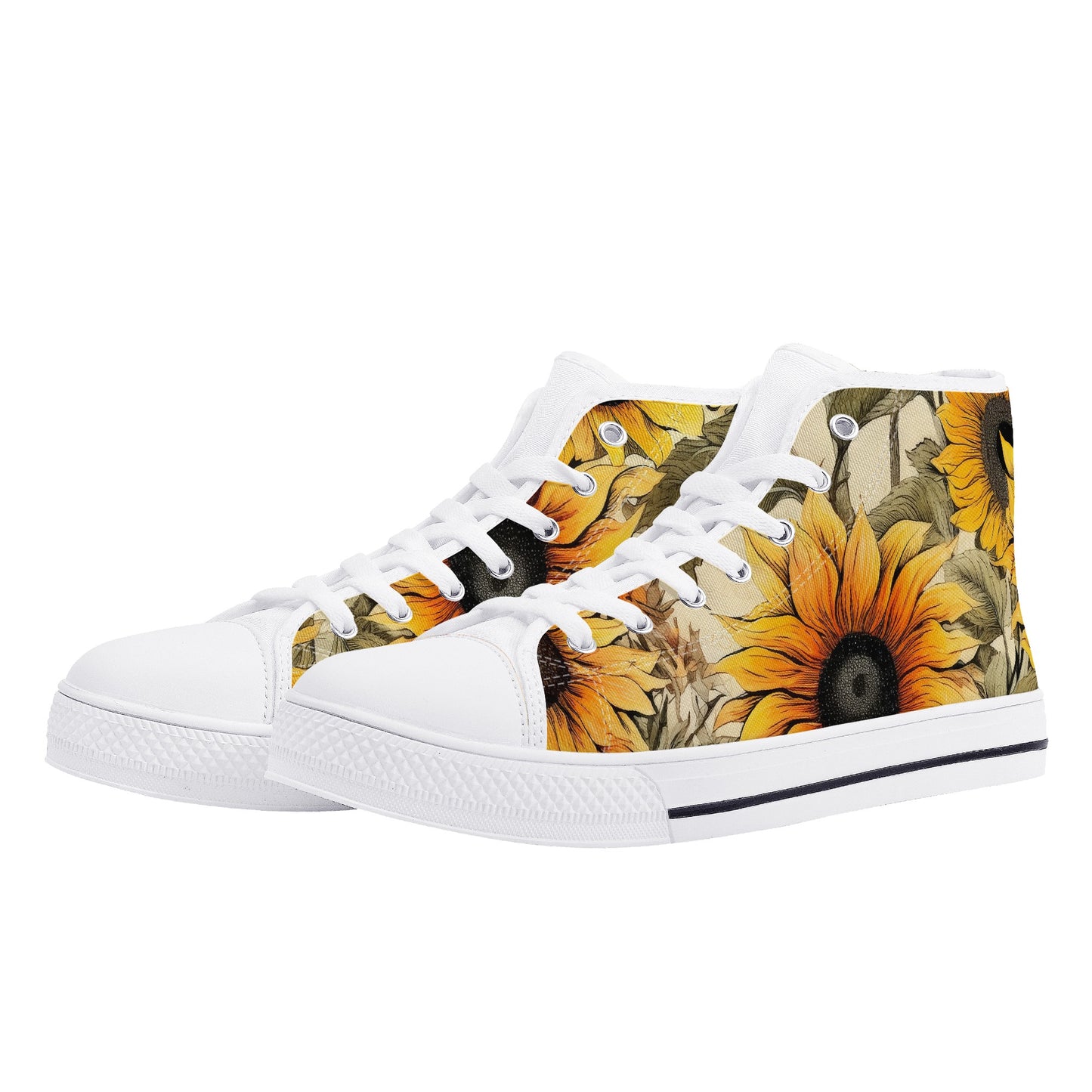 Sunflowers #7 Womens High Top Canvas Shoes