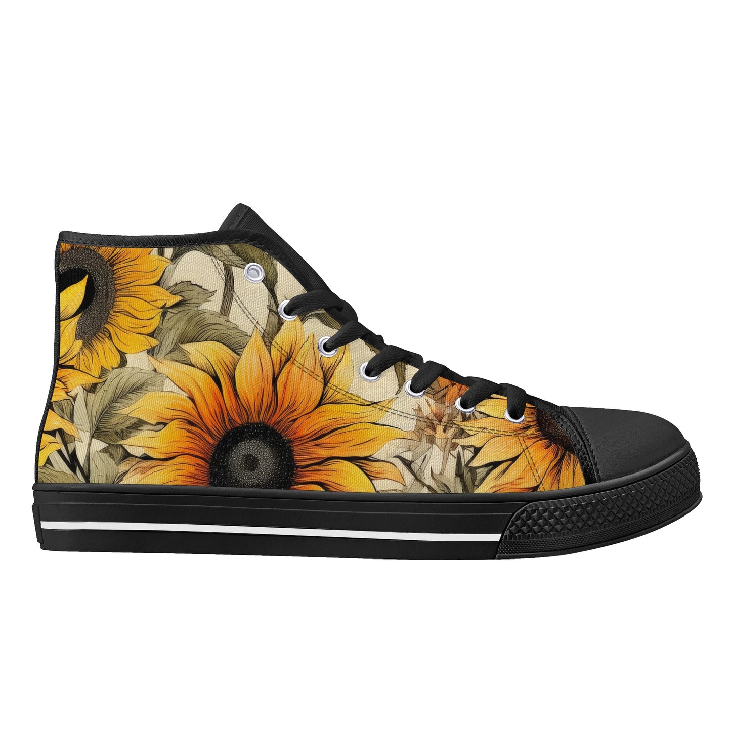 Sunflowers #7 Womens High Top Canvas Shoes