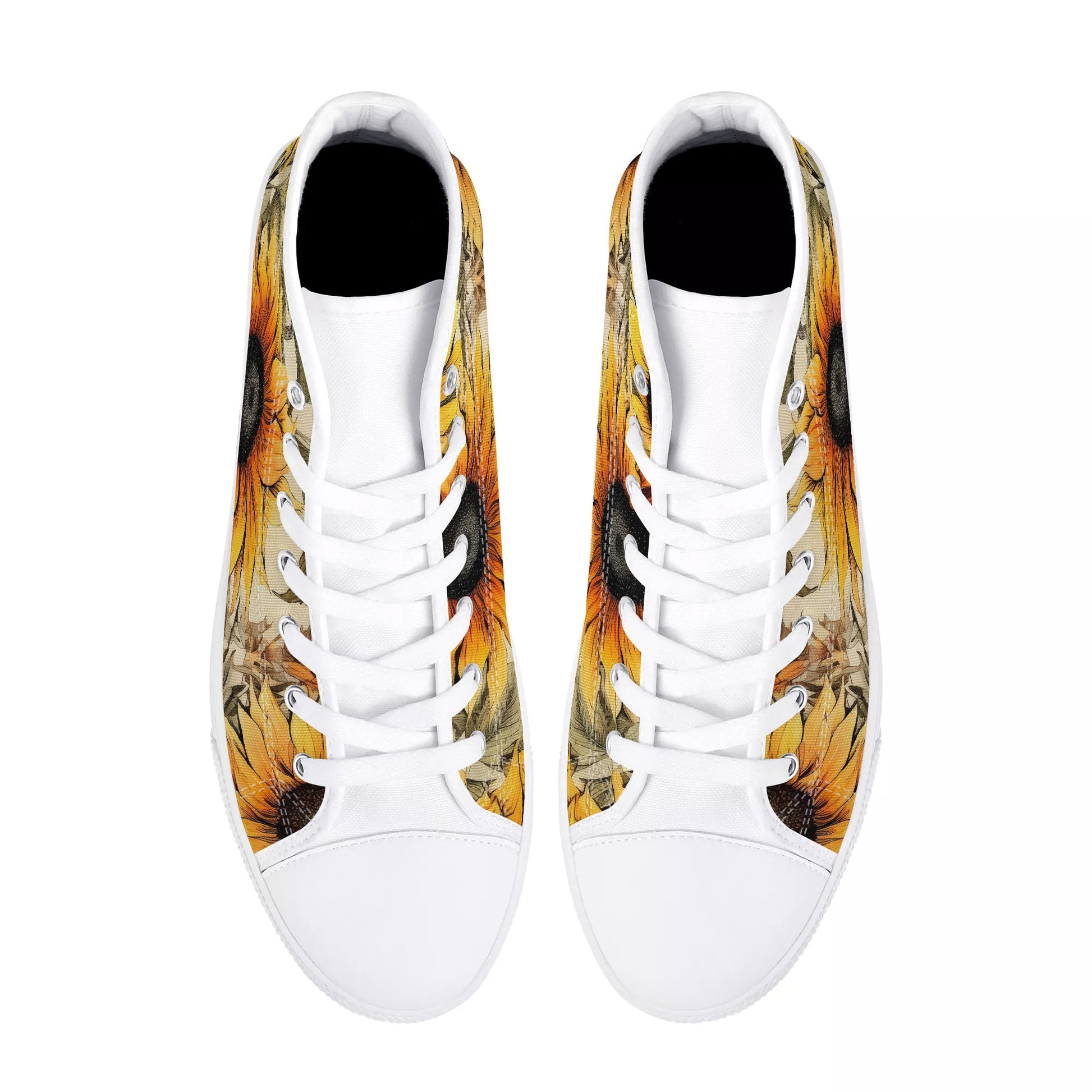 Sunflowers #7 Womens High Top Canvas Shoes