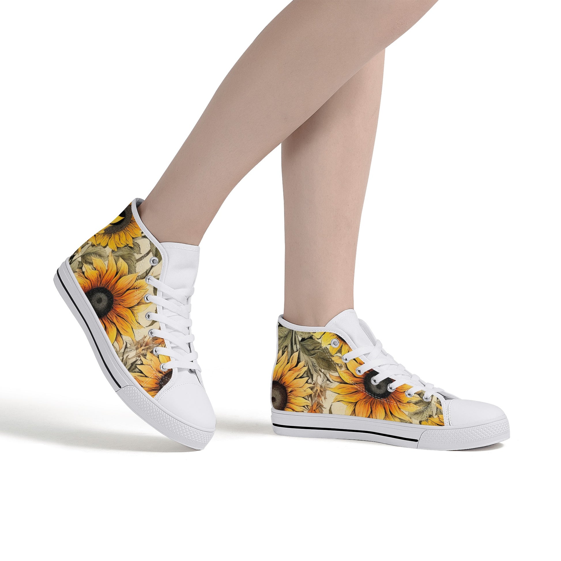 Sunflowers #7 Womens High Top Canvas Shoes