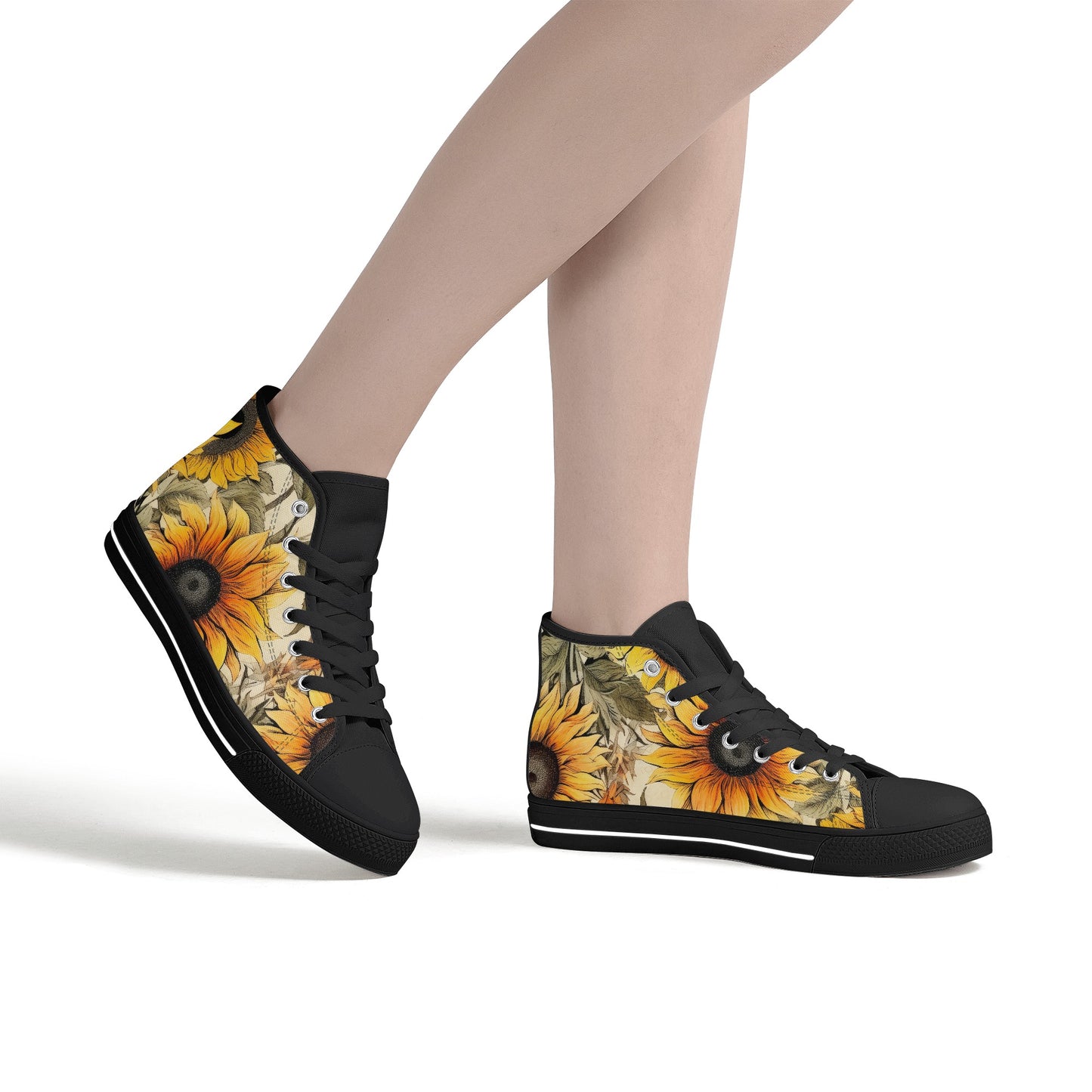 Sunflowers #7 Womens High Top Canvas Shoes