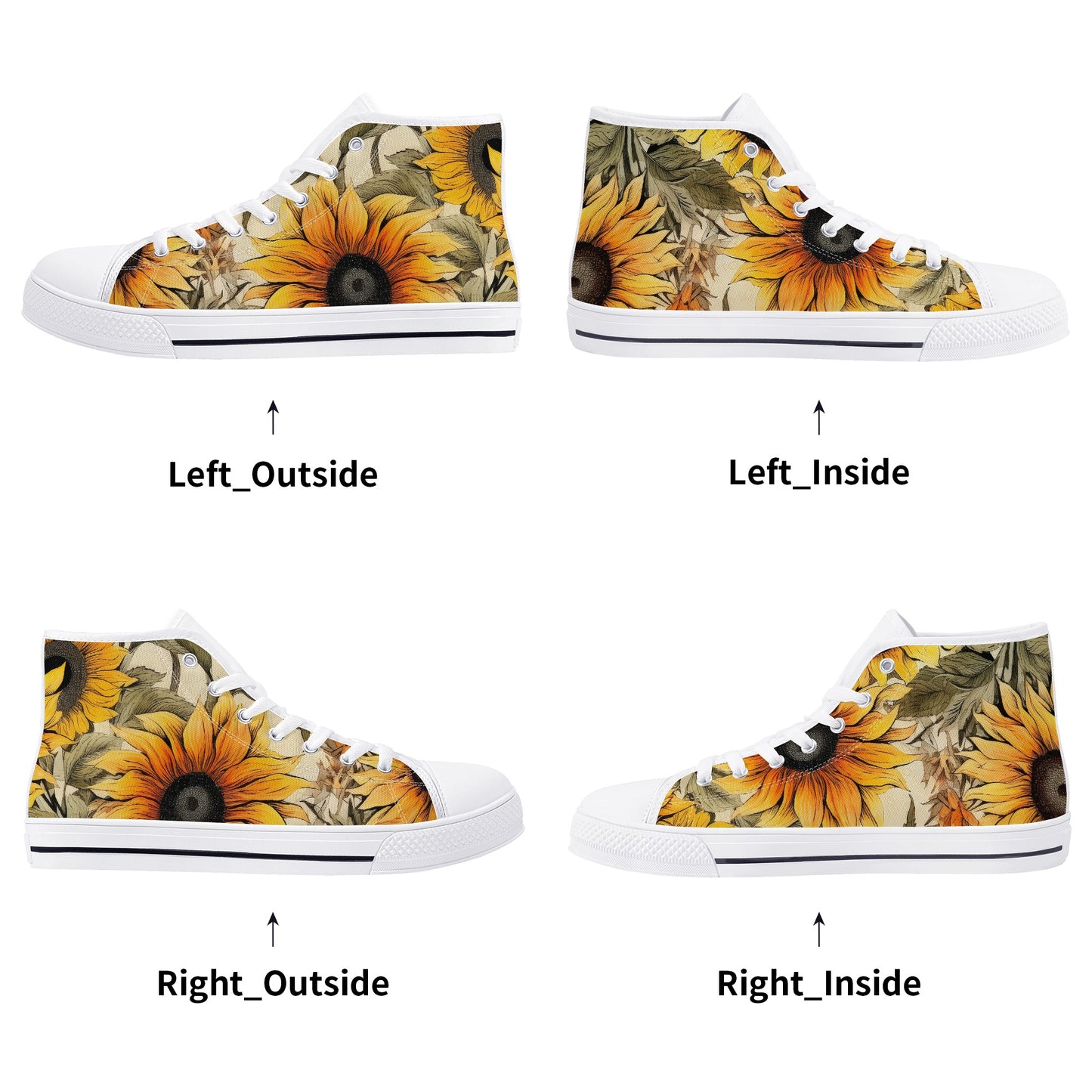 Sunflowers #7 Womens High Top Canvas Shoes