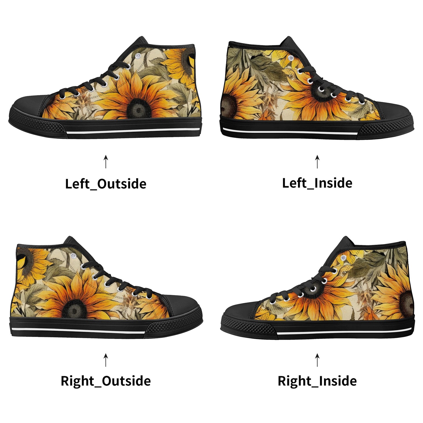 Sunflowers #7 Womens High Top Canvas Shoes