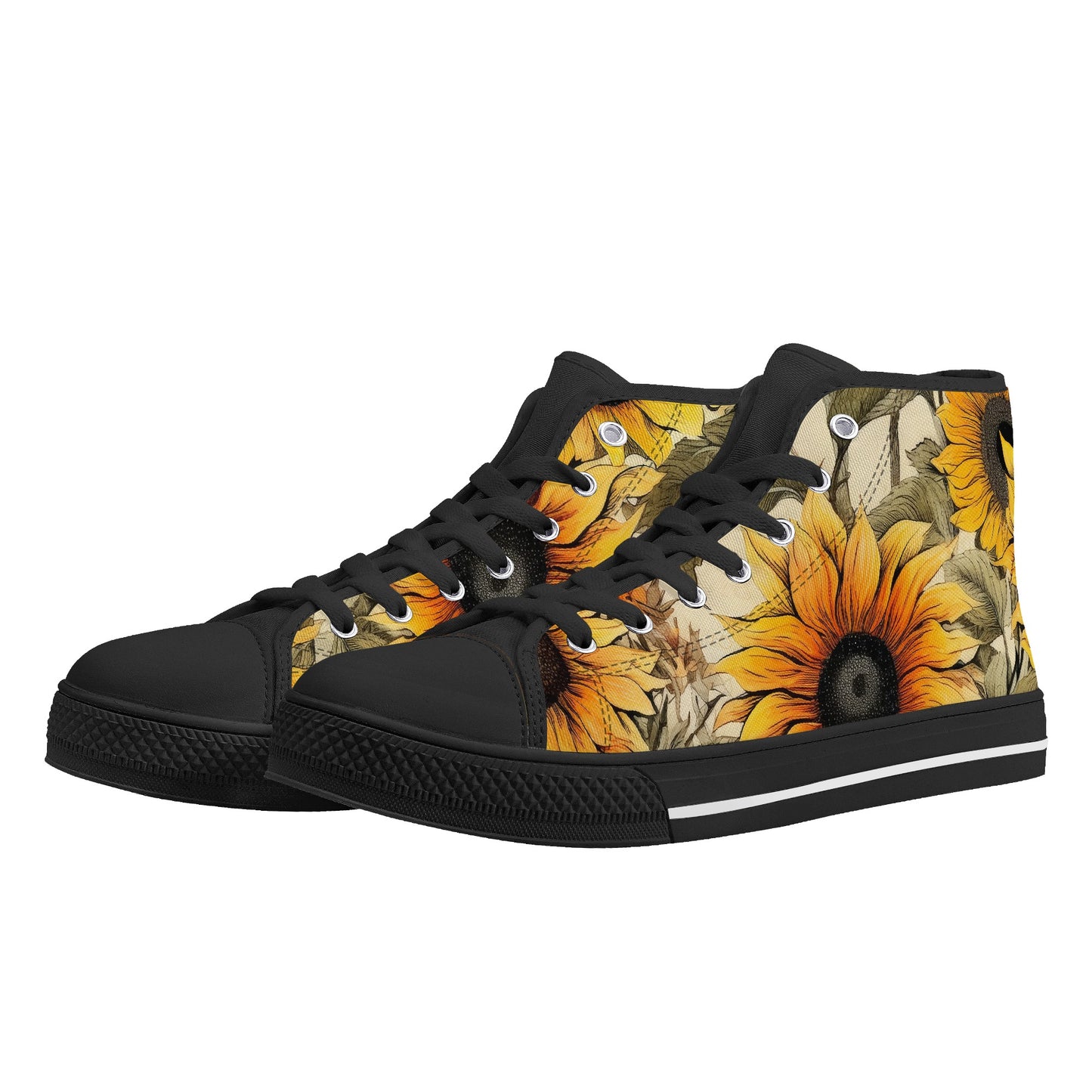 Sunflowers #7 Womens High Top Canvas Shoes