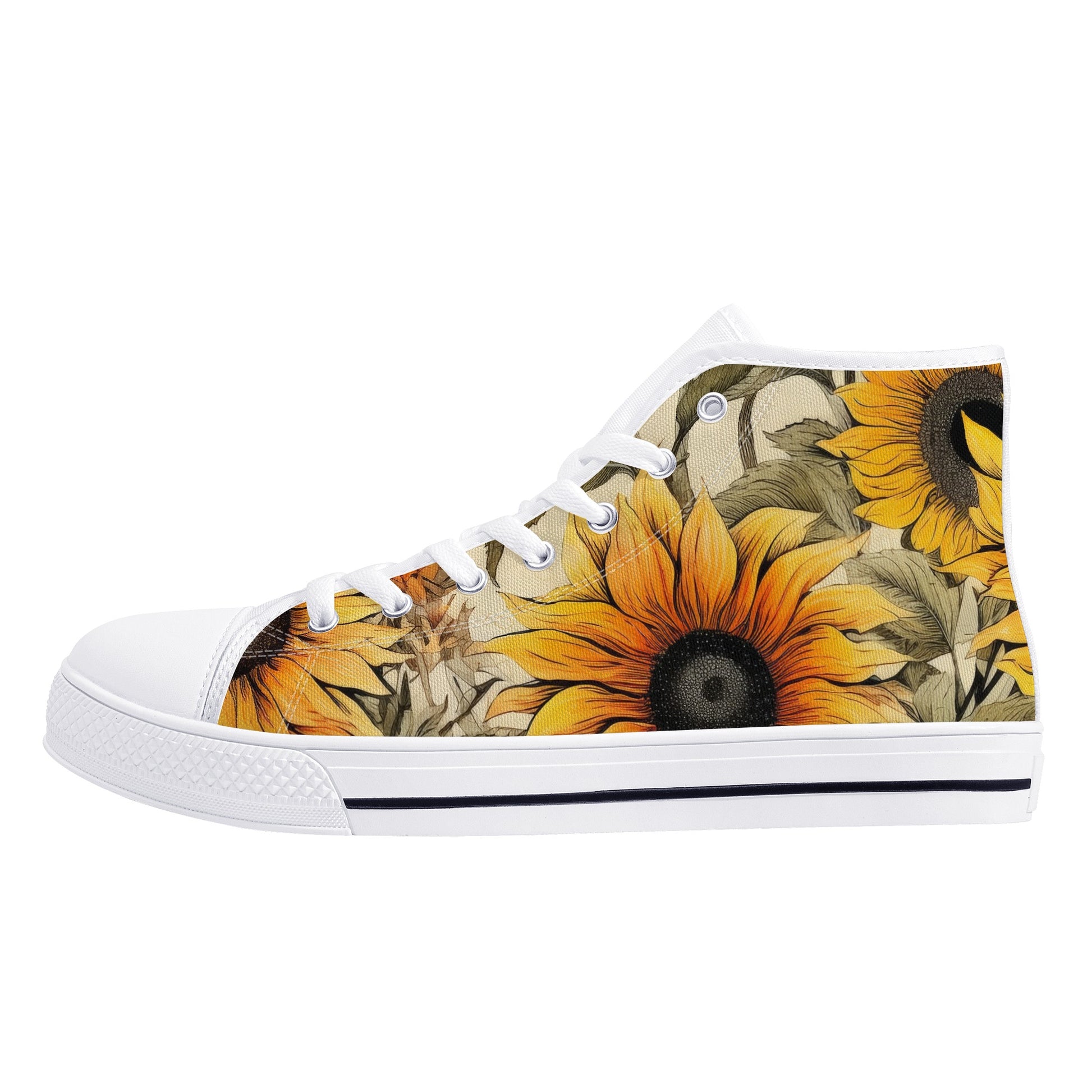 Sunflowers #7 Womens High Top Canvas Shoes