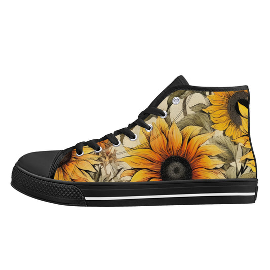 Sunflowers #7 Womens High Top Canvas Shoes