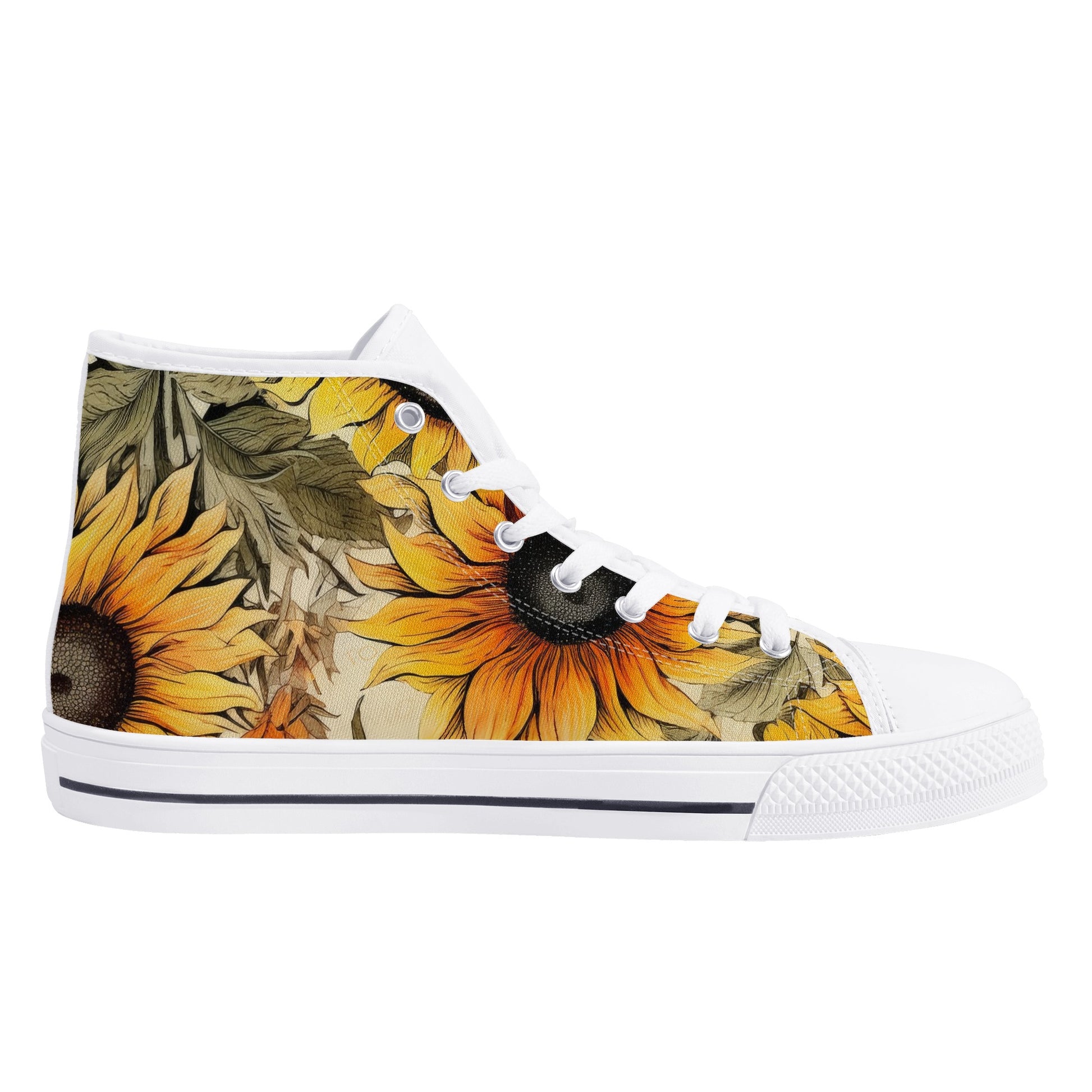 Sunflowers #7 Womens High Top Canvas Shoes