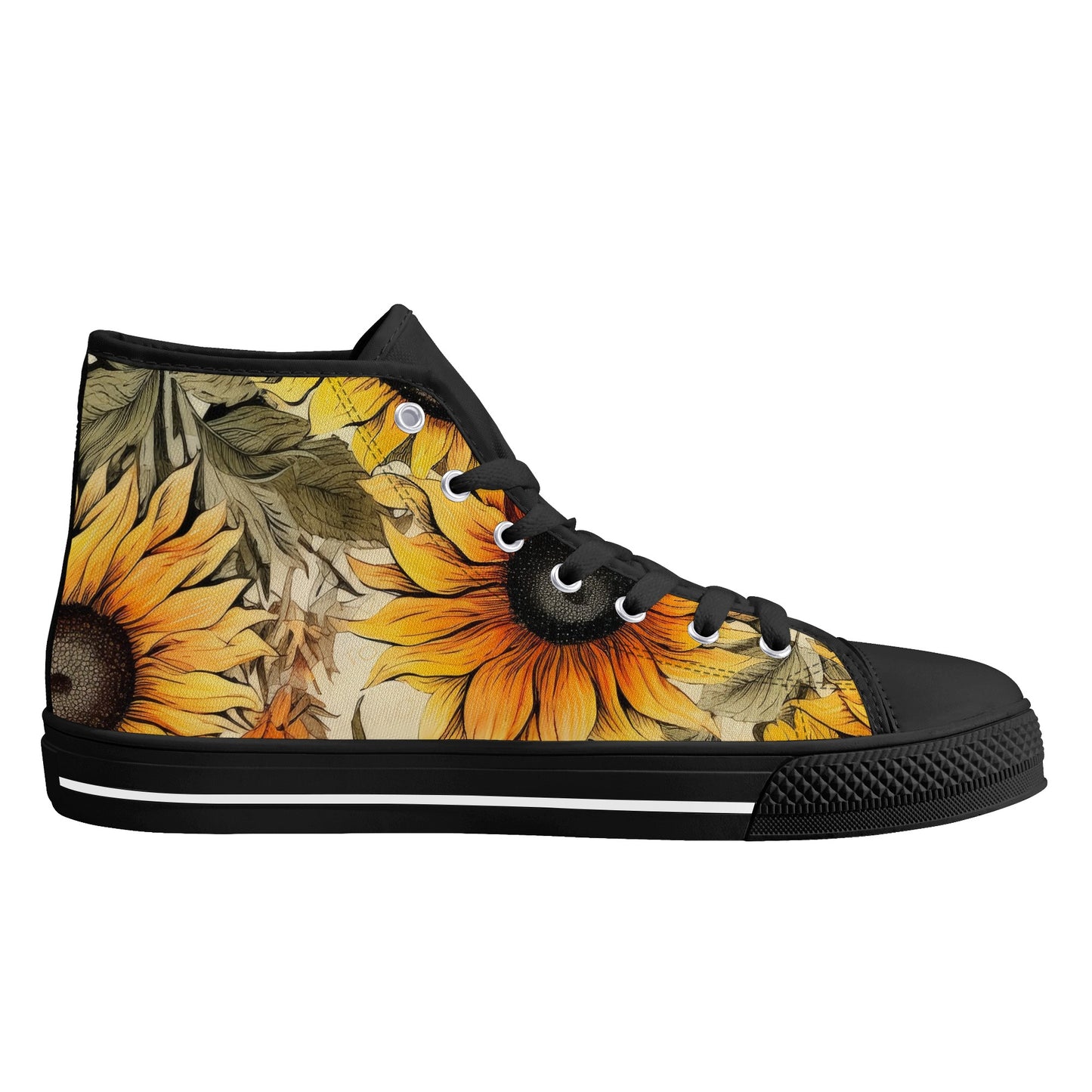 Sunflowers #7 Womens High Top Canvas Shoes