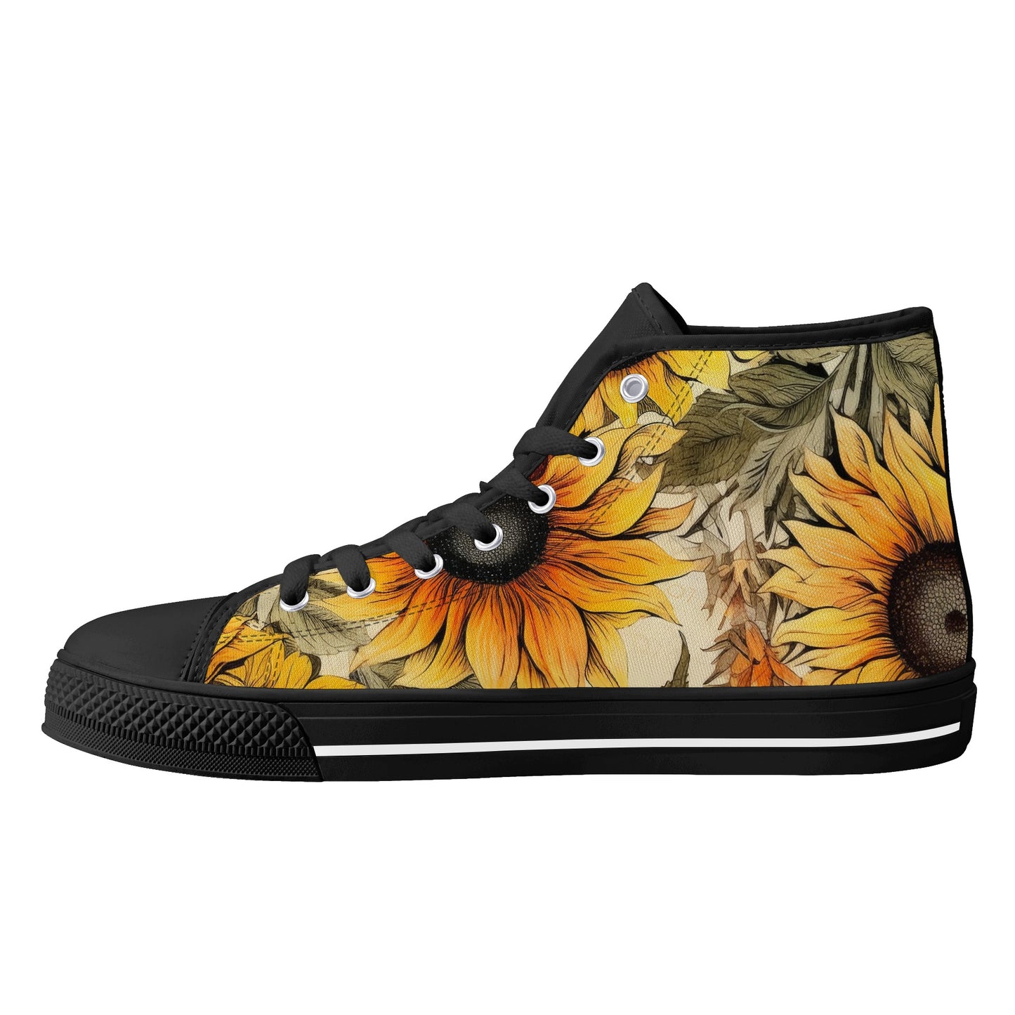 Sunflowers #7 Womens High Top Canvas Shoes