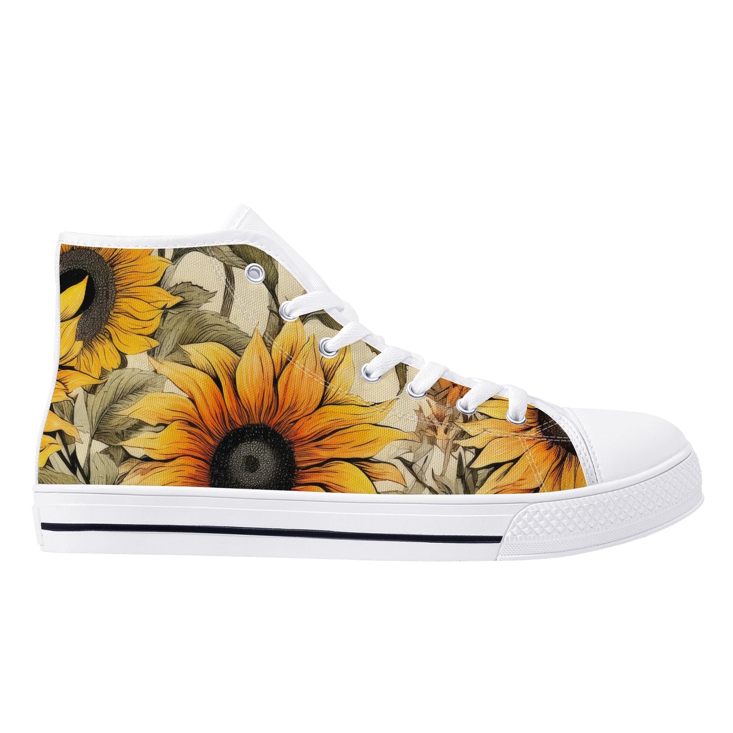 Sunflowers #7 Womens High Top Canvas Shoes