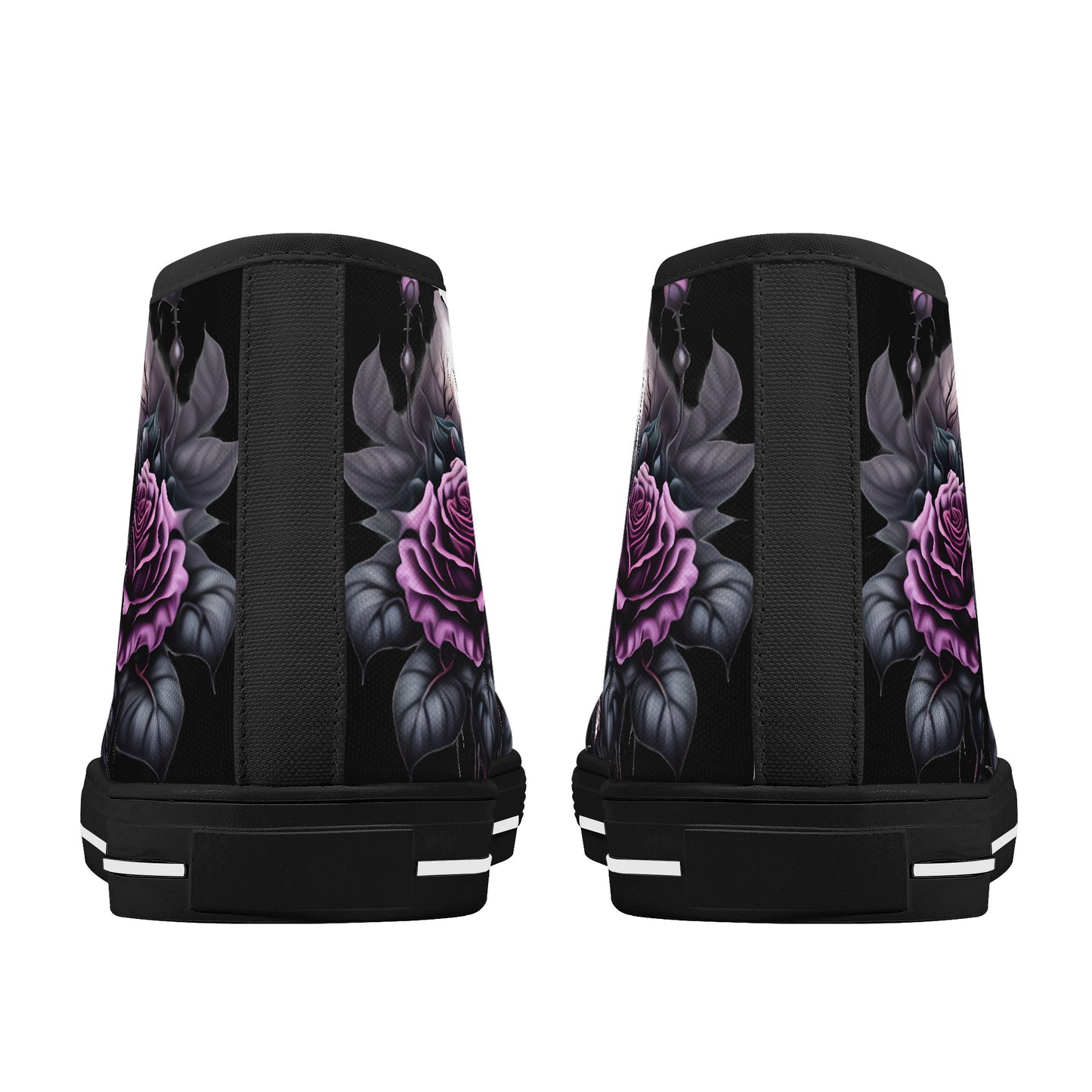 Gothic Skull #15 Mens High Top Canvas Shoes Purple Rose