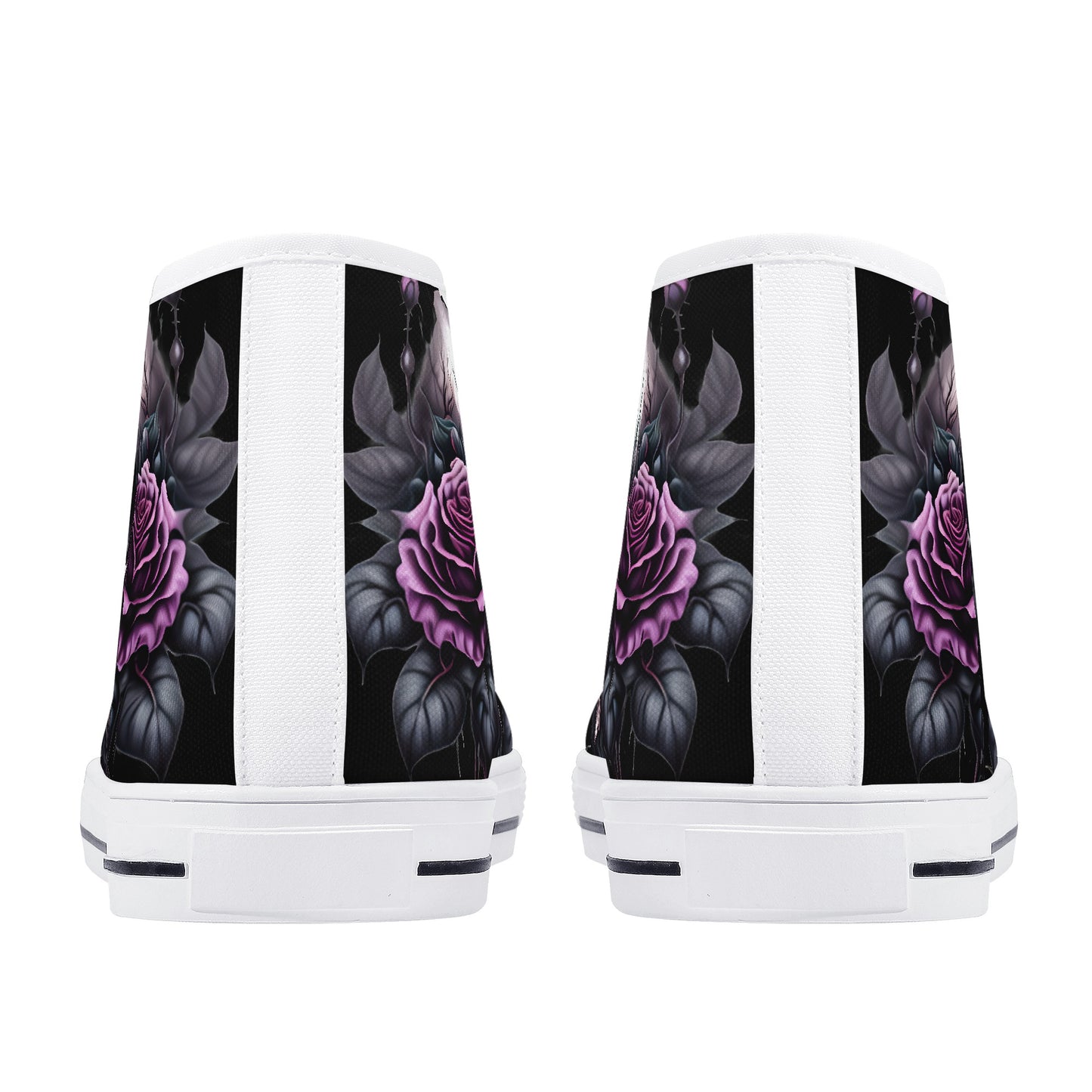 Gothic Skull #15 Mens High Top Canvas Shoes Purple Rose