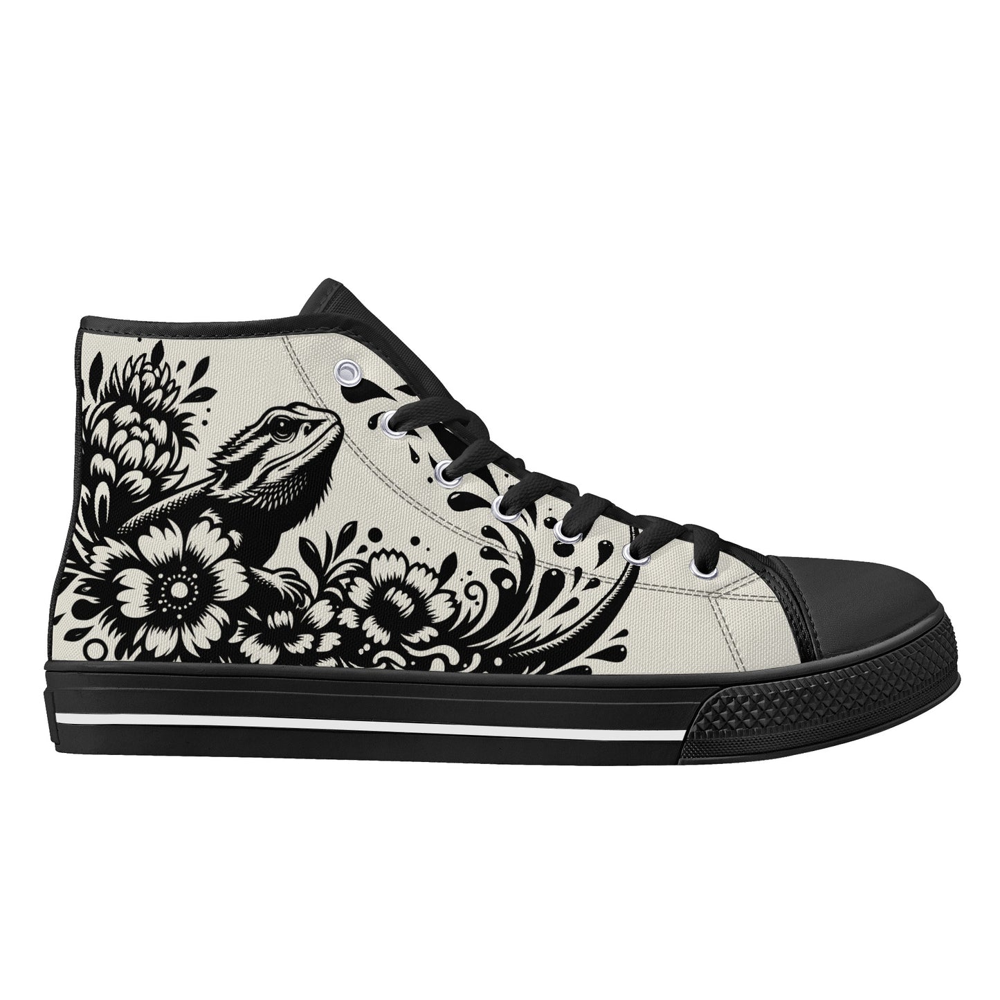 Bearded Dragon Mens High Top Canvas Shoes