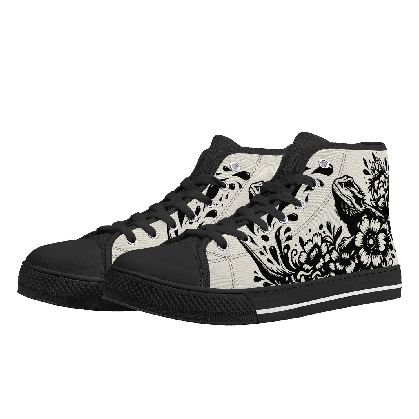 Bearded Dragon Mens High Top Canvas Shoes