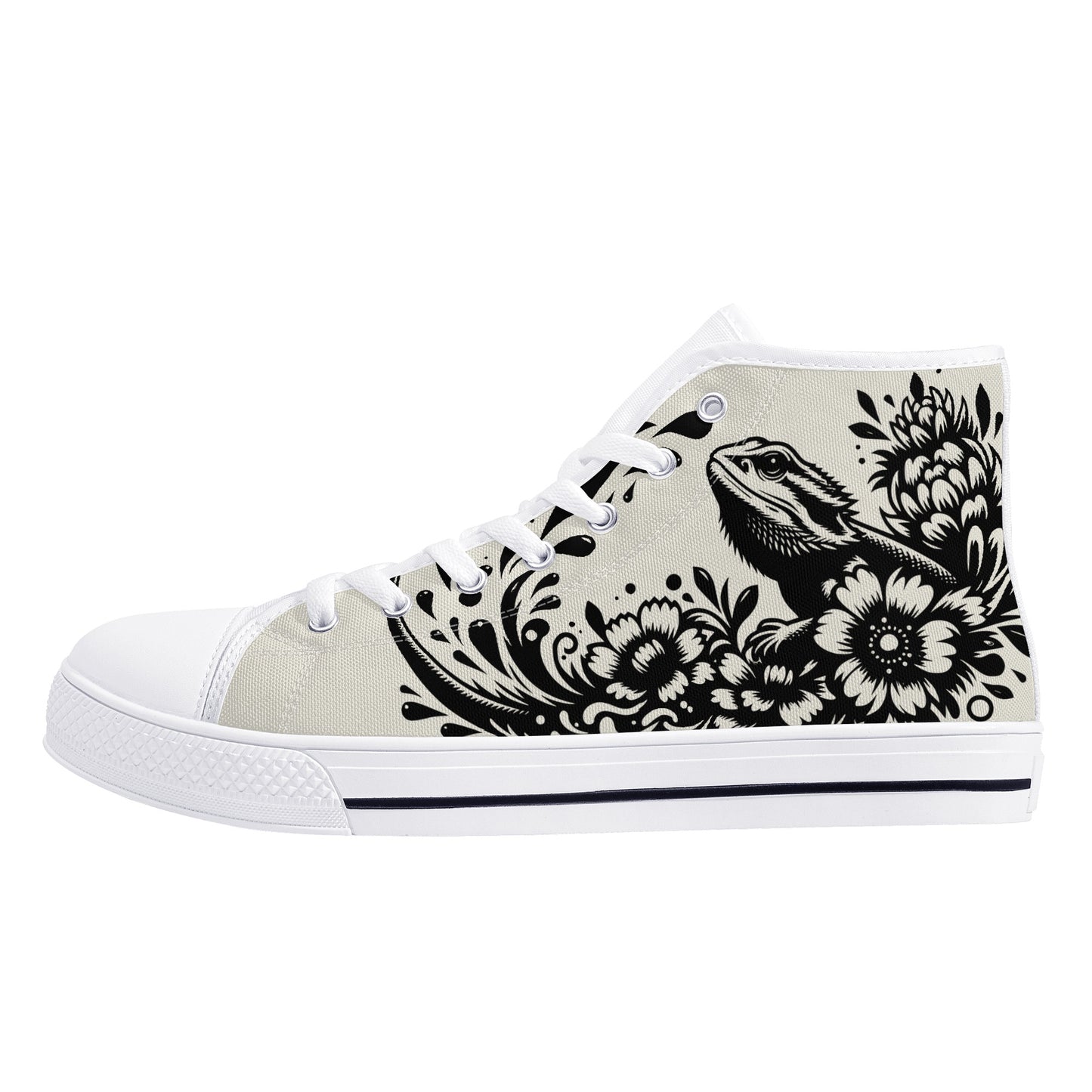 Bearded Dragon Mens High Top Canvas Shoes