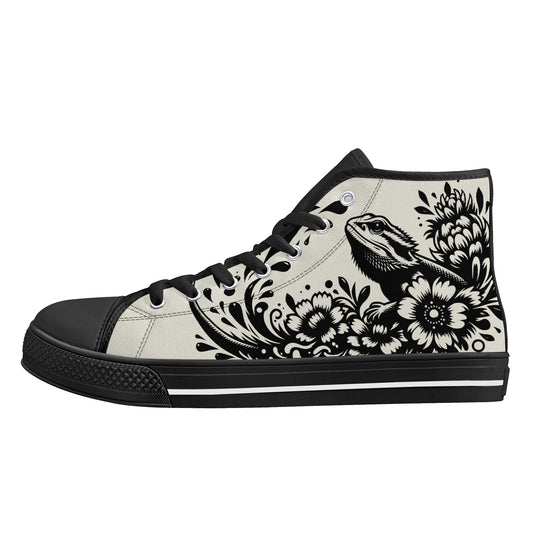 Bearded Dragon Mens High Top Canvas Shoes