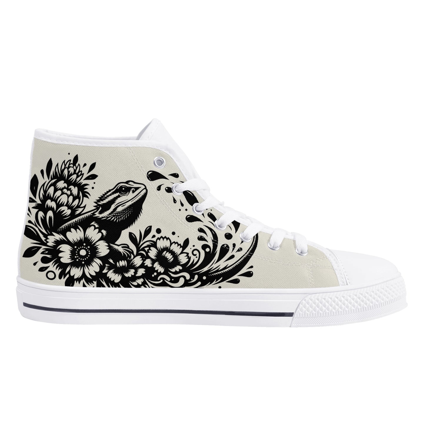 Bearded Dragon Mens High Top Canvas Shoes