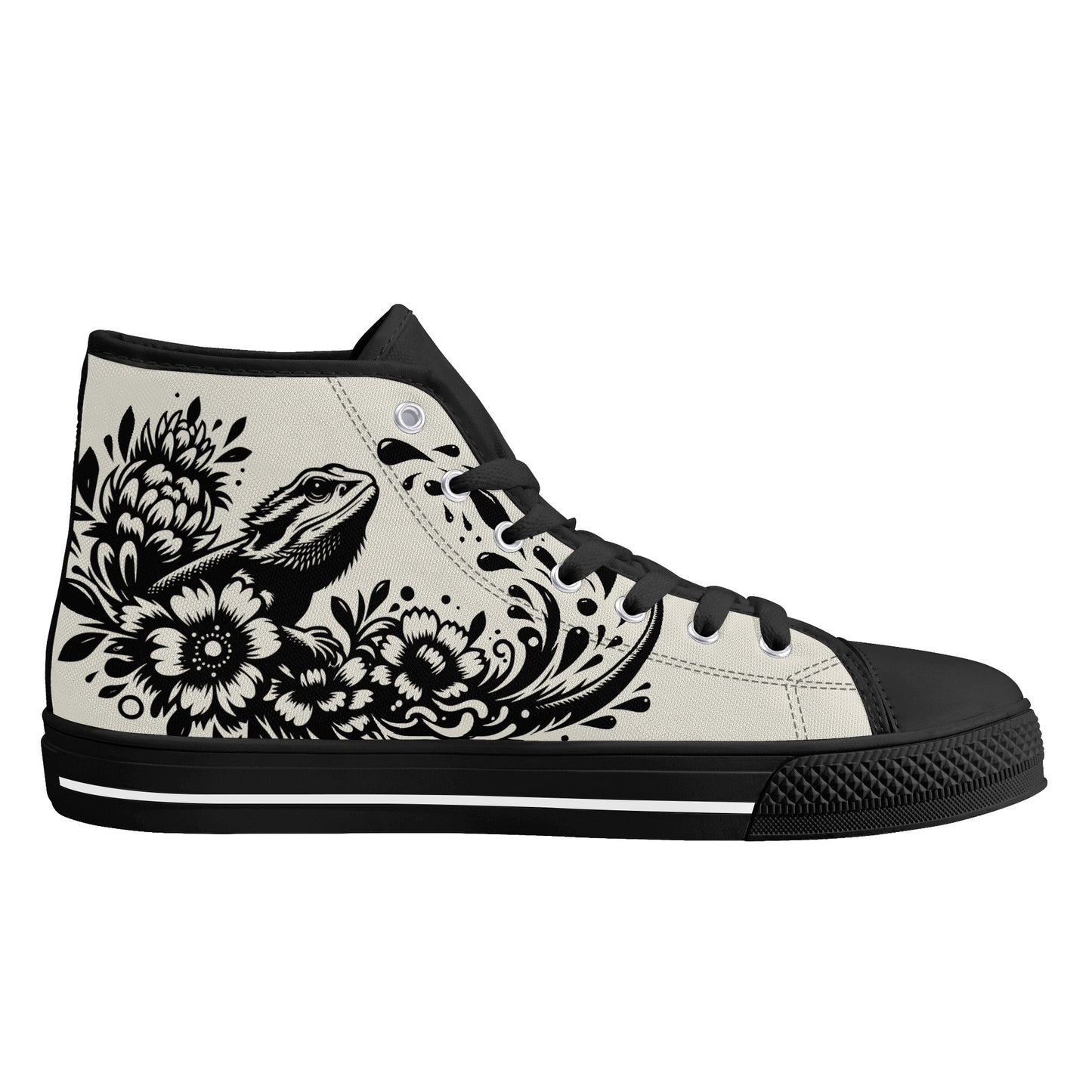 Bearded Dragon Mens High Top Canvas Shoes