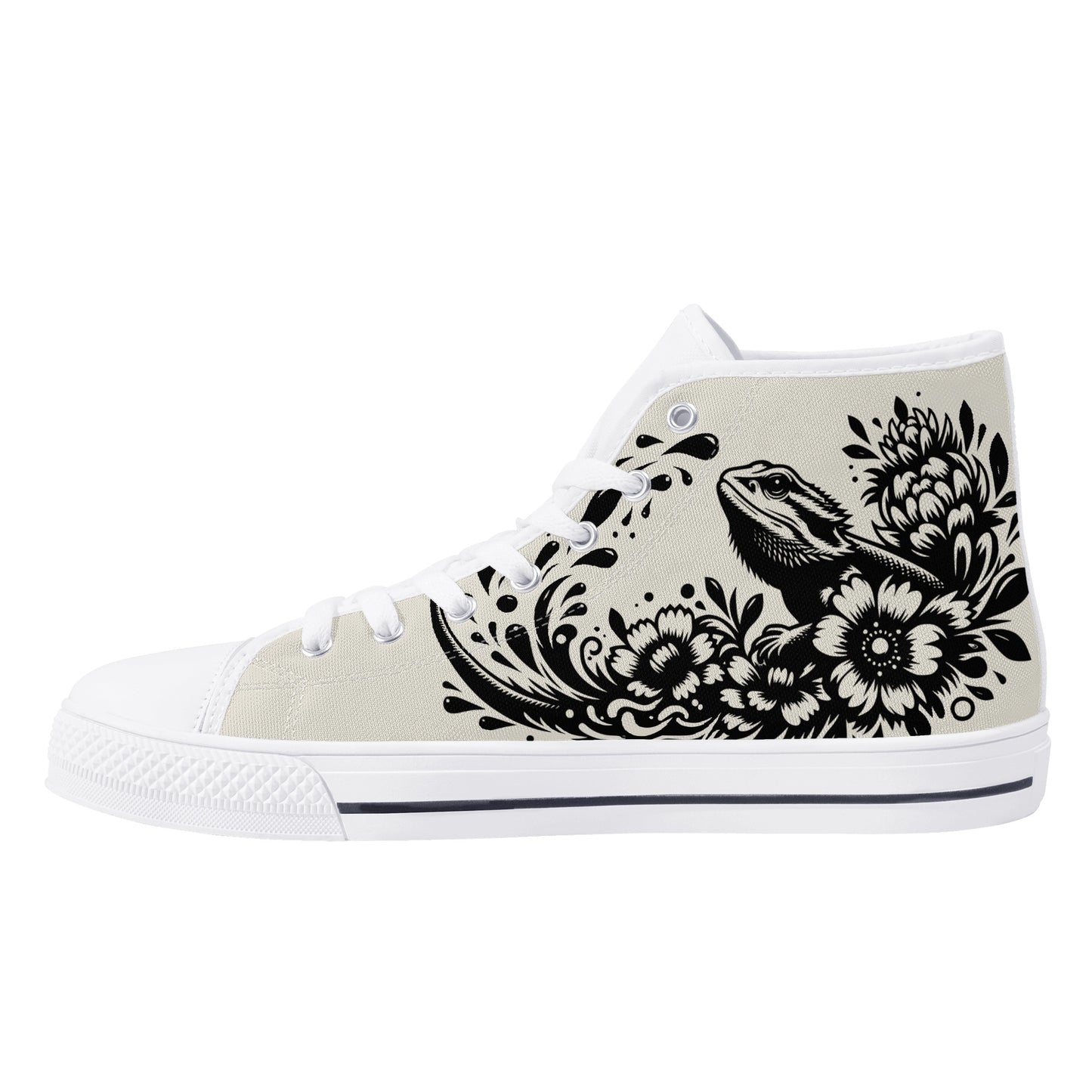 Bearded Dragon Mens High Top Canvas Shoes