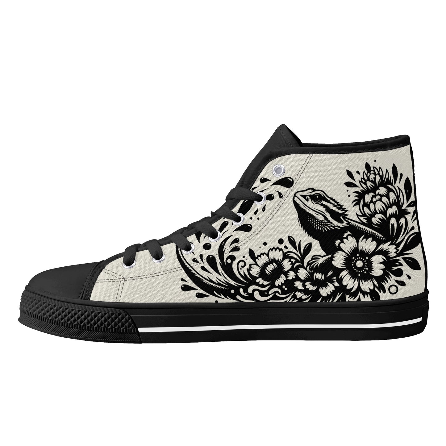 Bearded Dragon Mens High Top Canvas Shoes